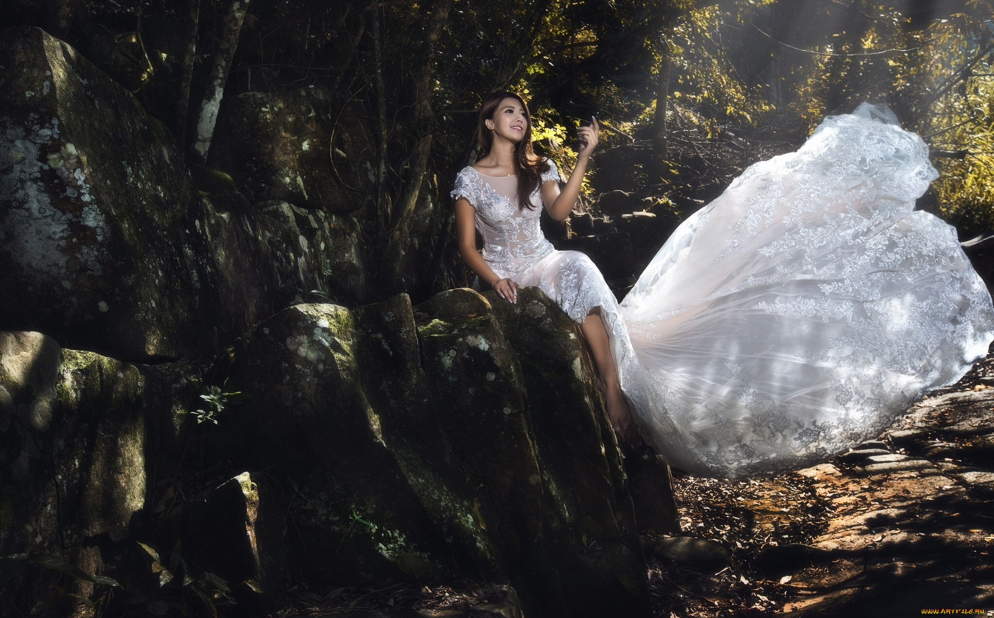 девушки, -unsort, , азиатки, платье, свадебное, азиатка, настроение