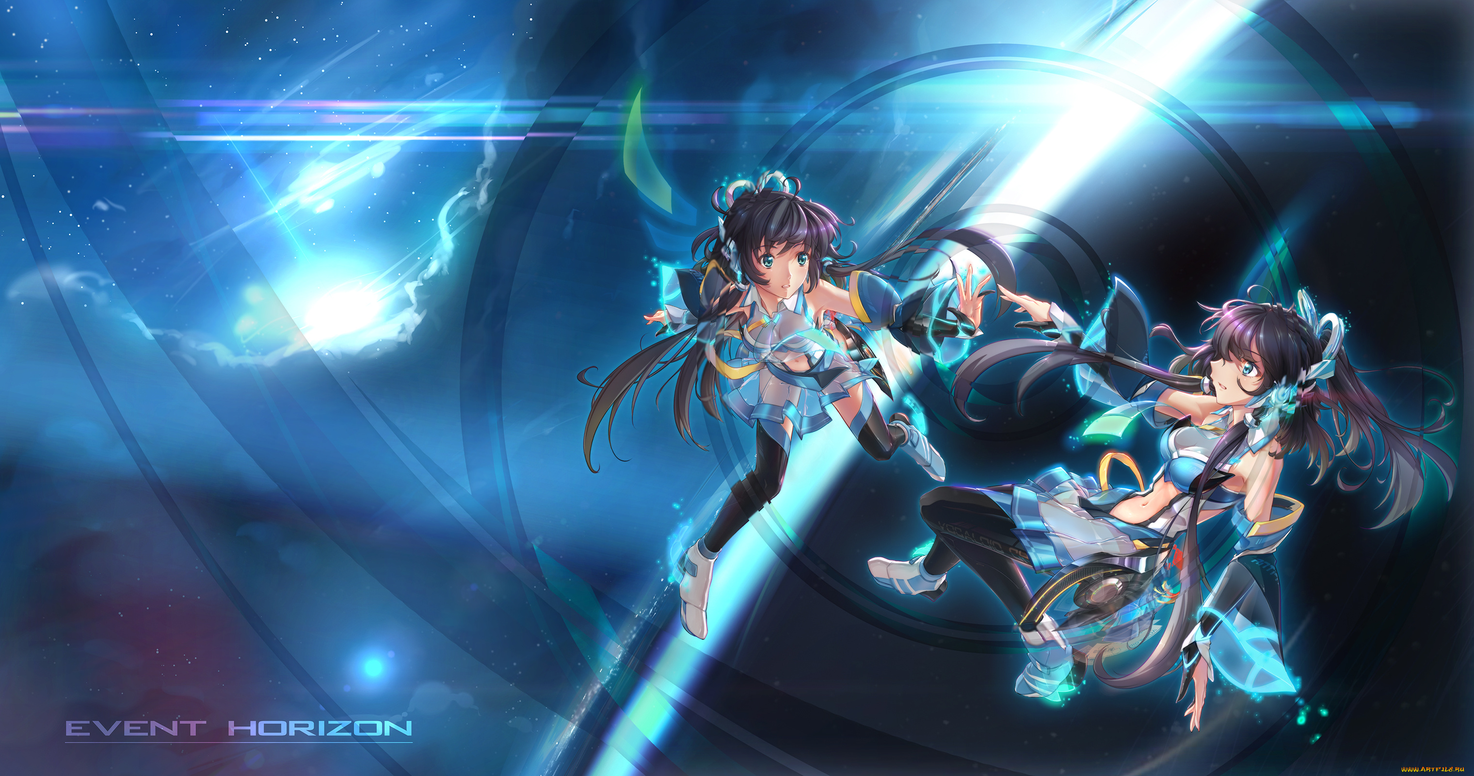 аниме, vocaloid, china, девушки, космос, арт, luo, tianyi