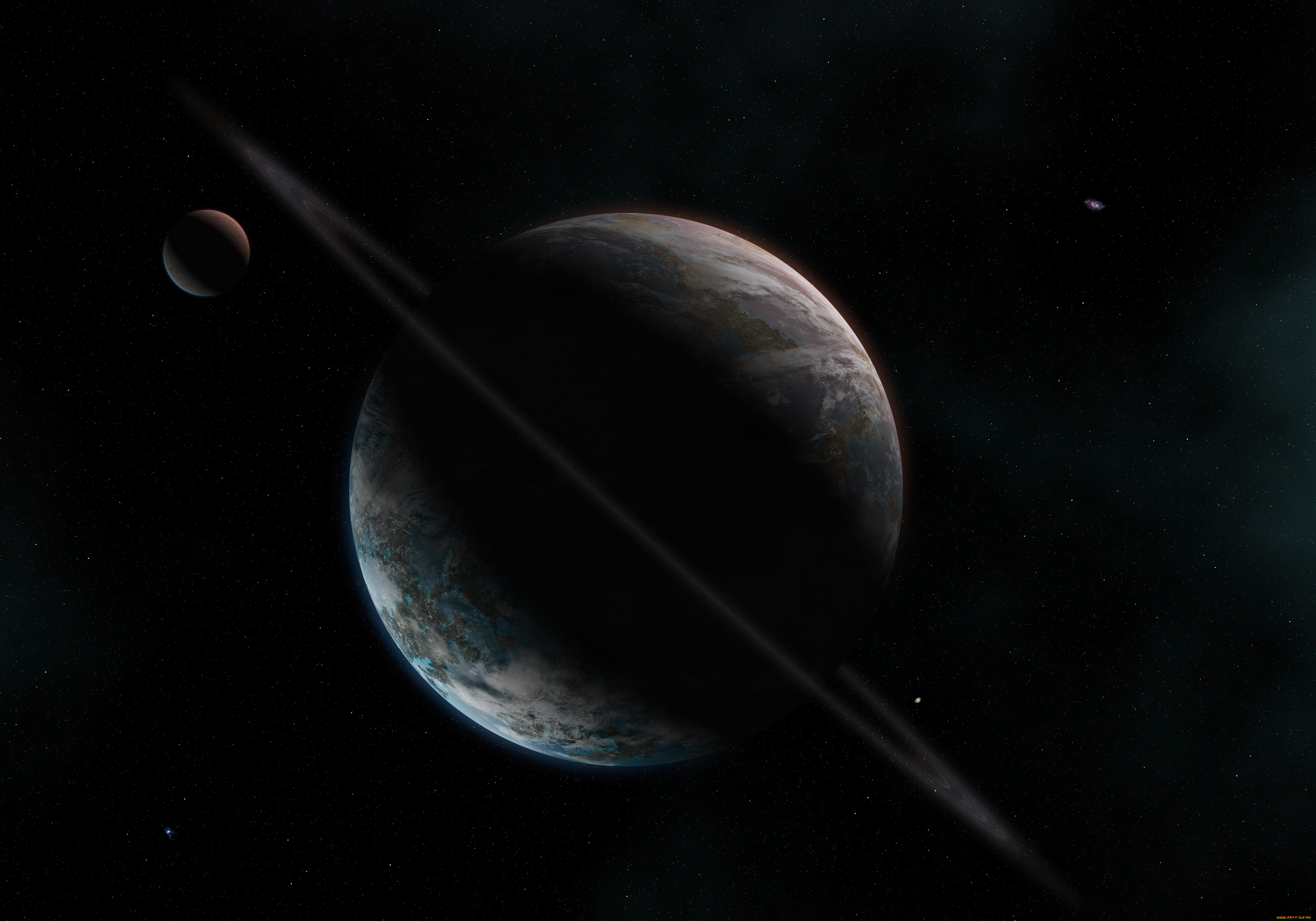 космос, арт, планеты, звезды, вселенная