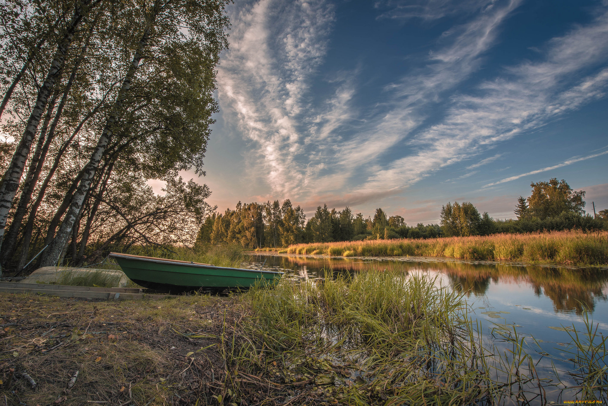 корабли, лодки, , шлюпки, река, лес