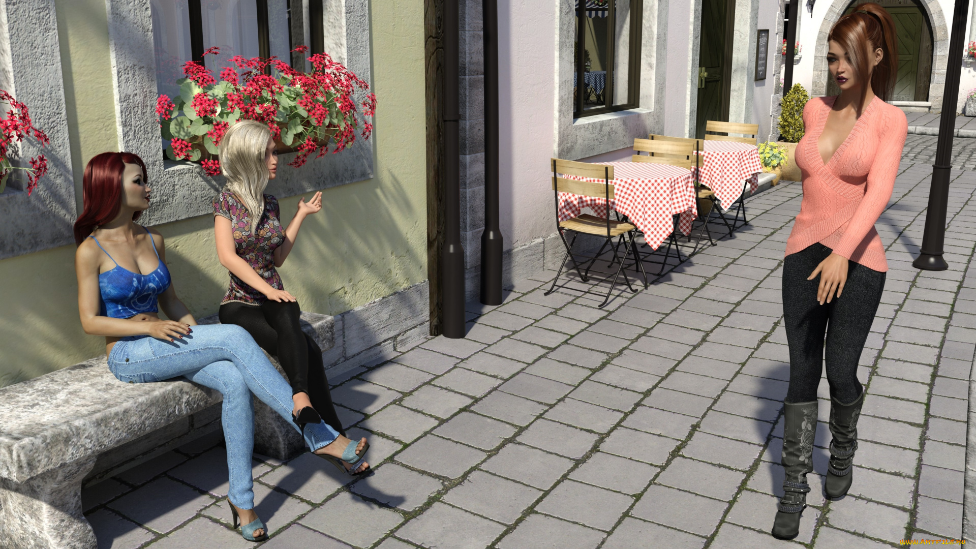 3д, графика, фантазия, , fantasy, фон, взгляд, девушки