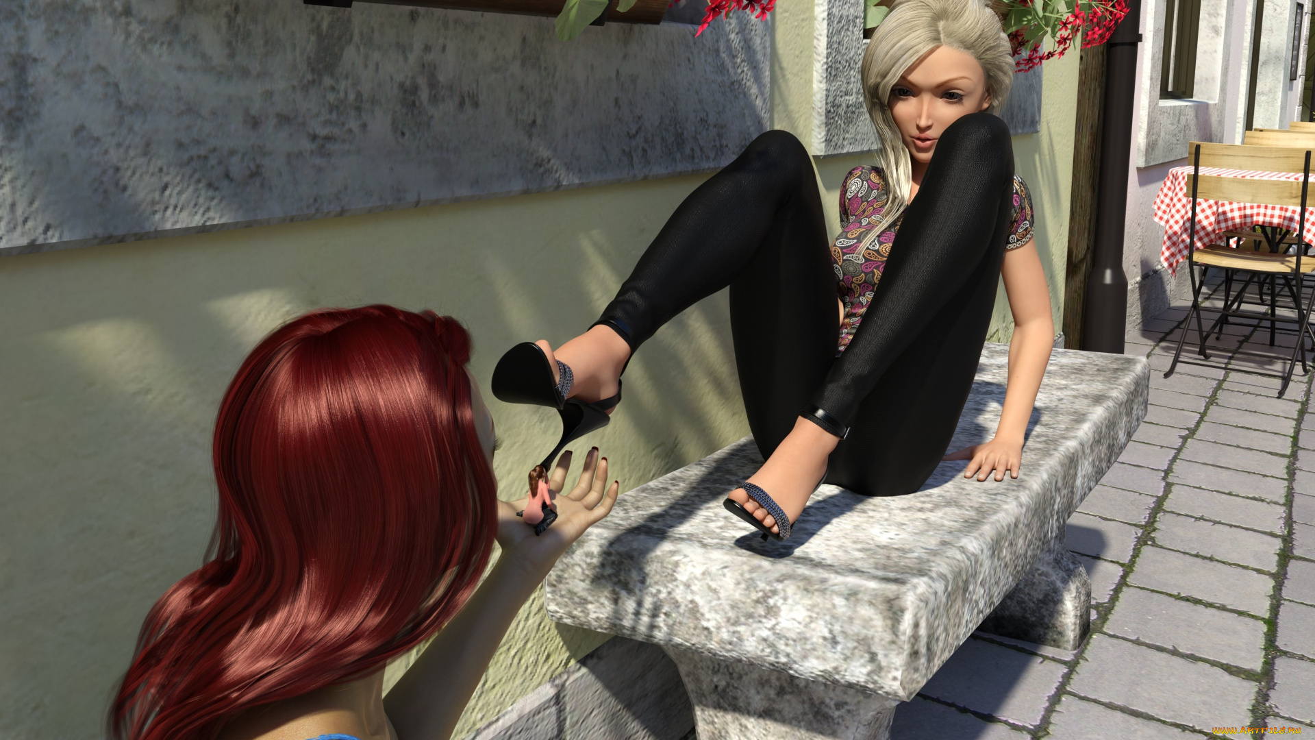 3д, графика, фантазия, , fantasy, фон, взгляд, девушки