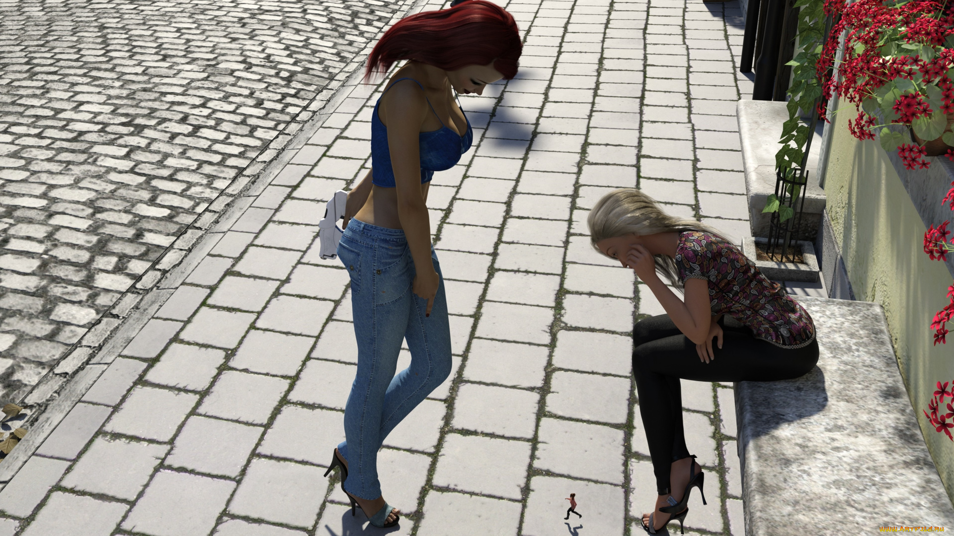 3д, графика, фантазия, , fantasy, фон, взгляд, девушки