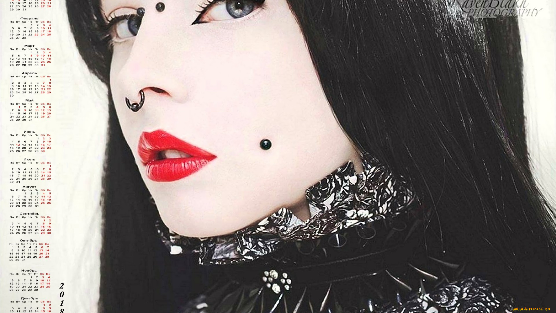календари, девушки, макияж, лицо, взгляд, 2018