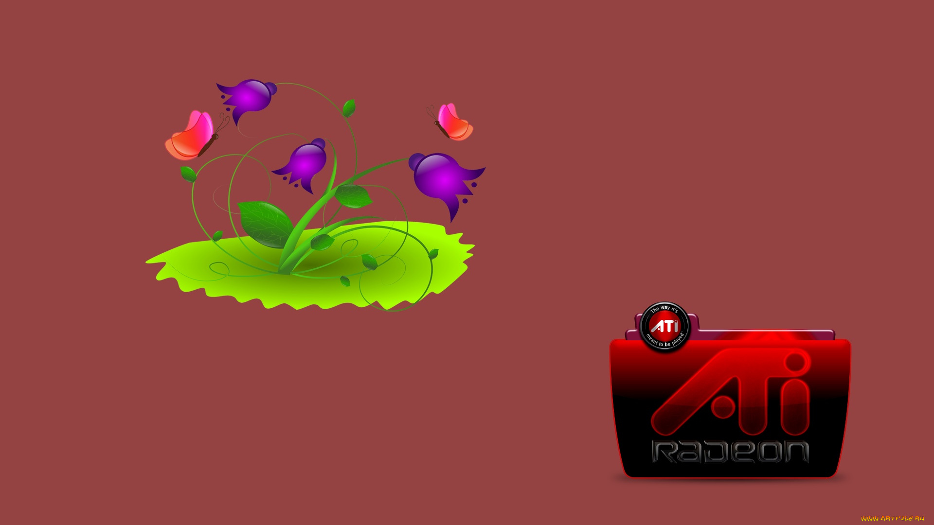 компьютеры, ati, логотип, фон