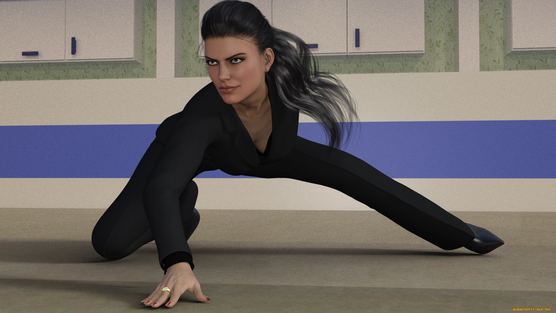 she, wolf, 3д, графика, фантазия, , fantasy, фон, взгляд, девушка