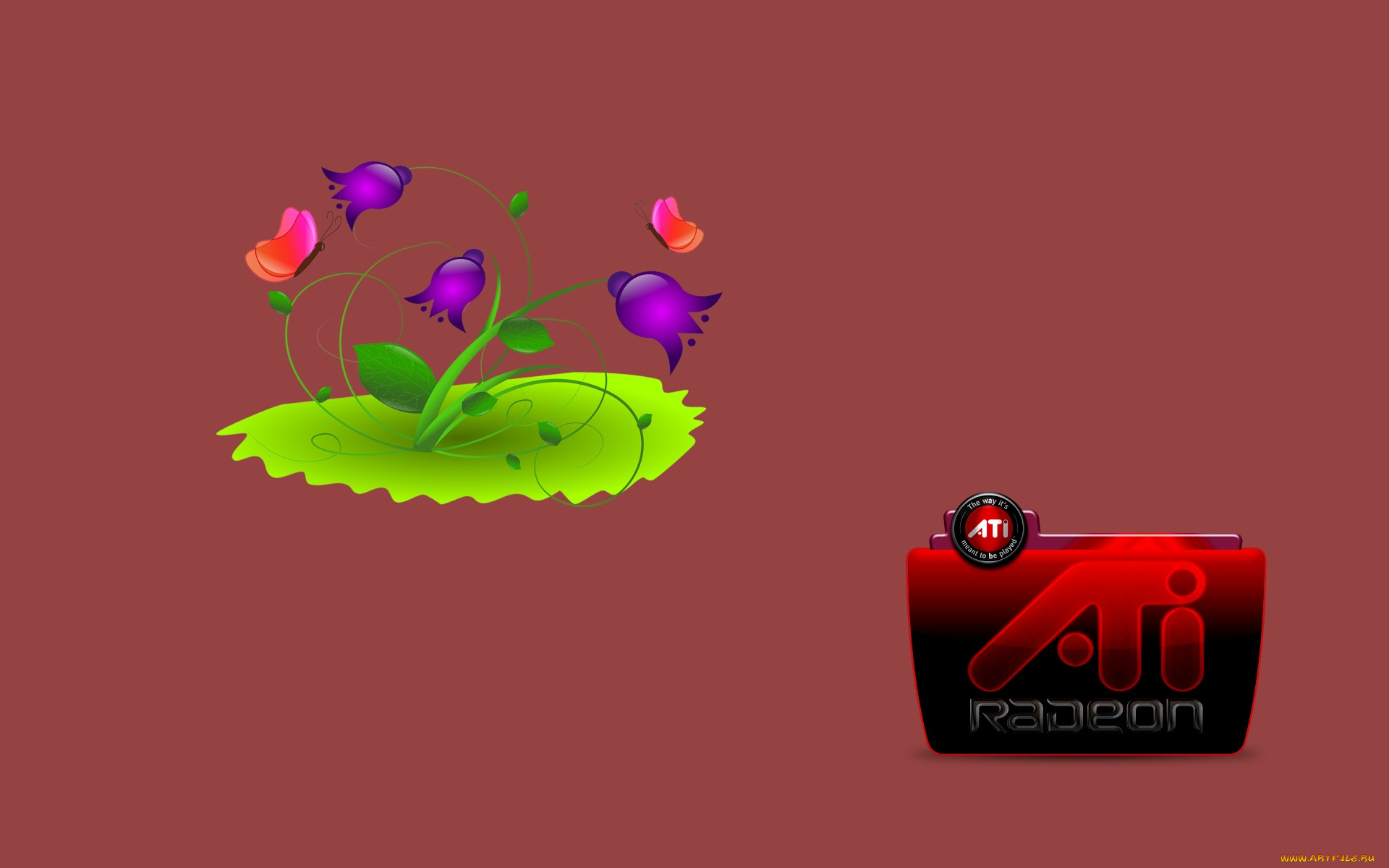 компьютеры, ati, логотип, фон