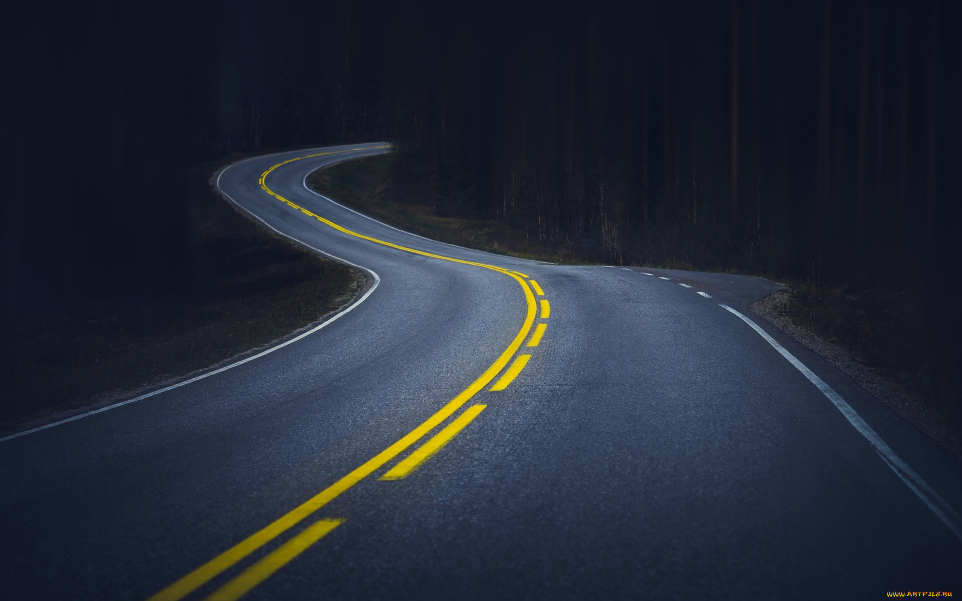 природа, дороги, дорога, мрак