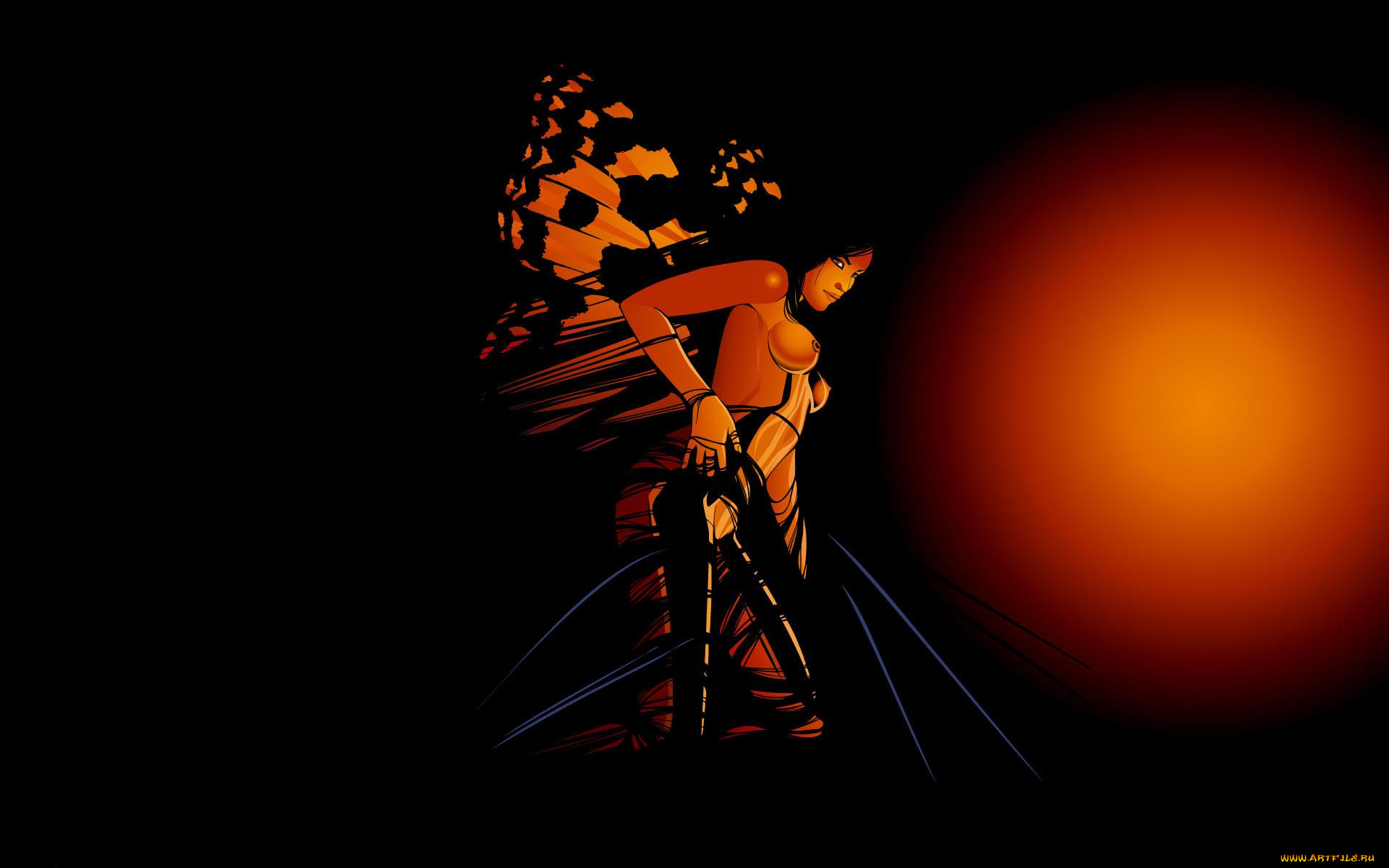 векторная, графика, девушки, , girls, девушка, крылья