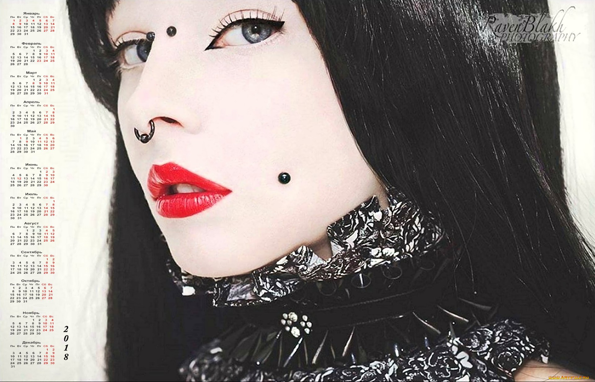 календари, девушки, макияж, лицо, взгляд, 2018