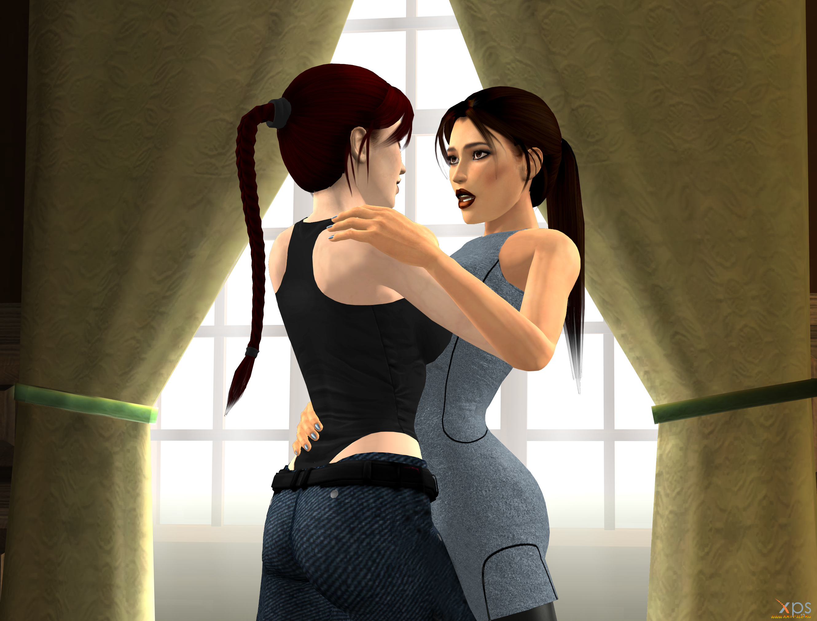 3д, графика, люди, , people, девушки, фон, взгляд