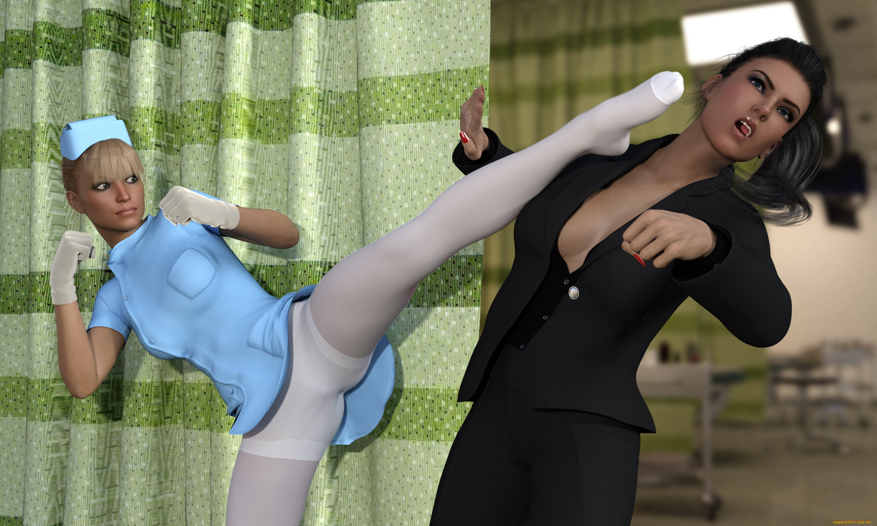 she, wolf, 3д, графика, фантазия, , fantasy, взгляд, девушки, фон