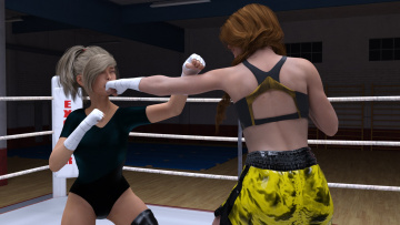 Картинка 3д+графика спорт+ sport фон ринг девушки взгляд бокс