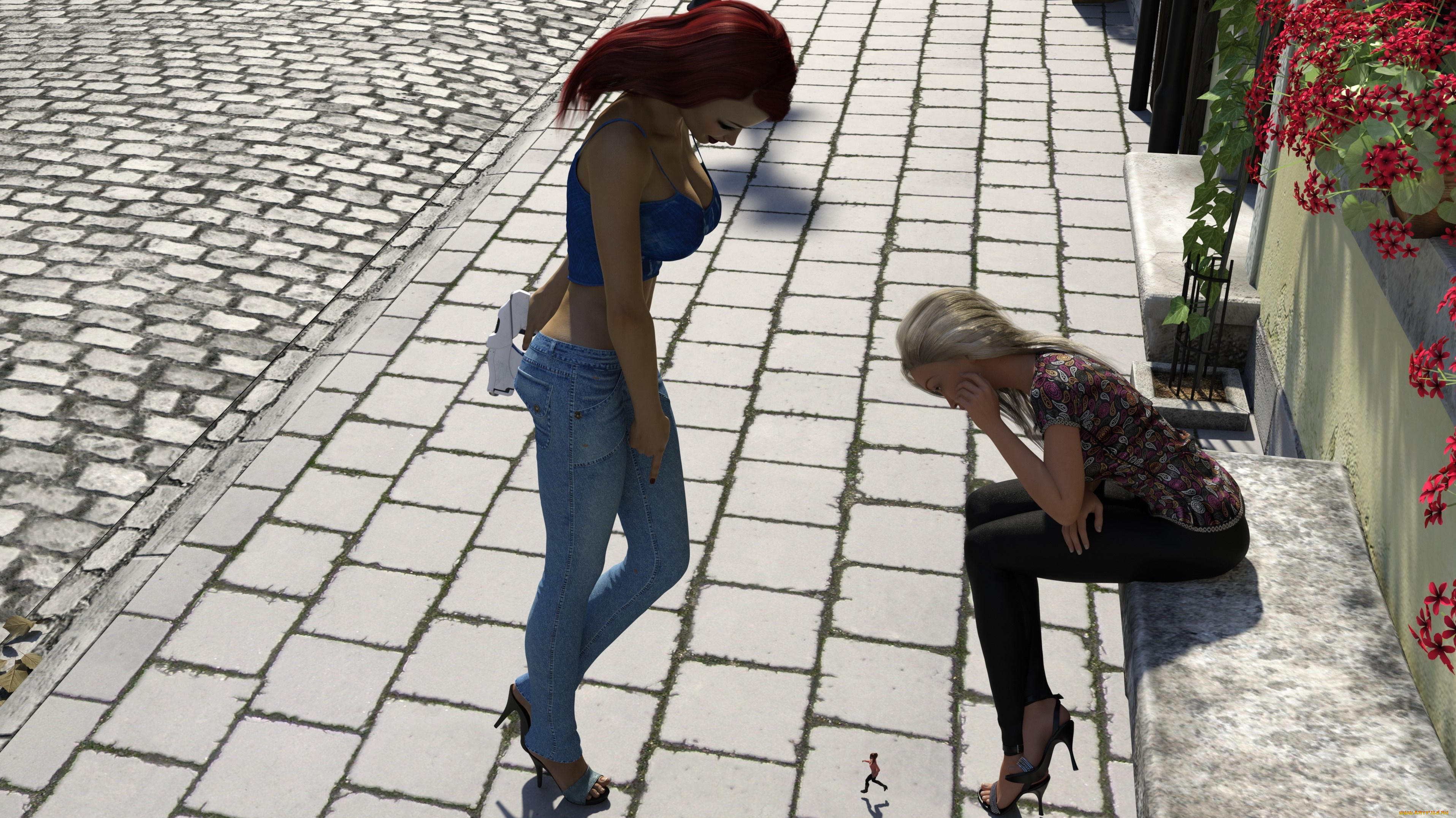 3д, графика, фантазия, , fantasy, фон, взгляд, девушки