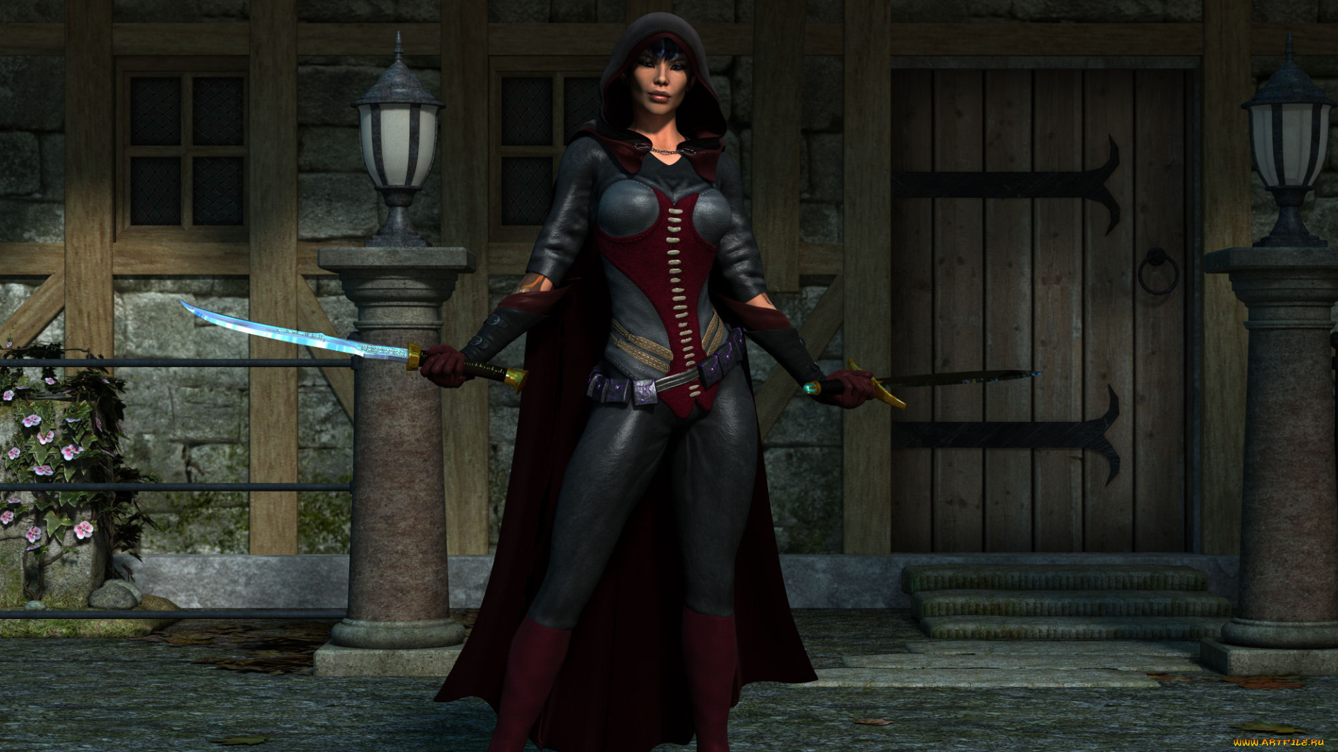 3д, графика, фантазия, , fantasy, фон, взгляд, девушка