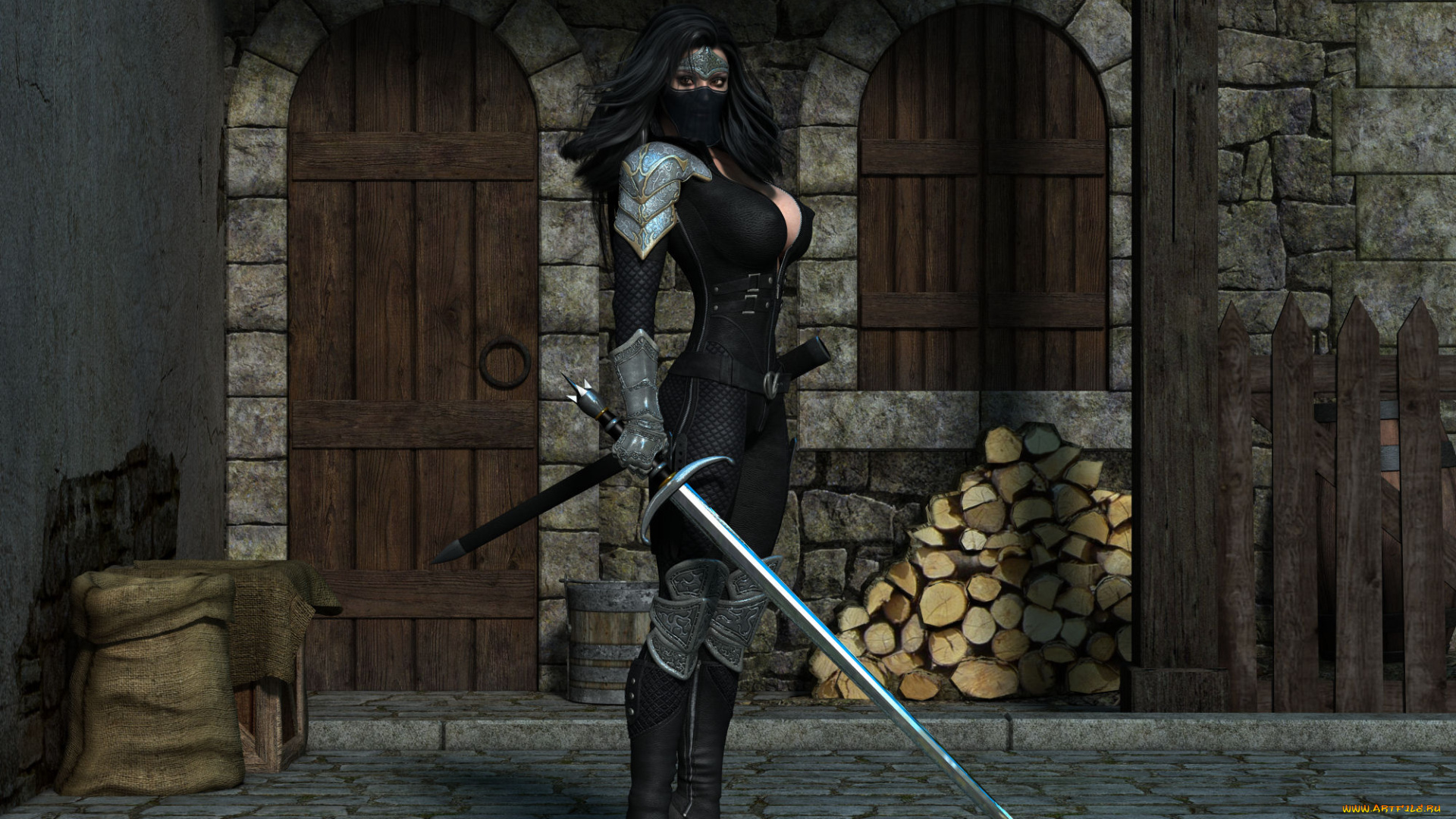 3д, графика, фантазия, , fantasy, фон, взгляд, девушка