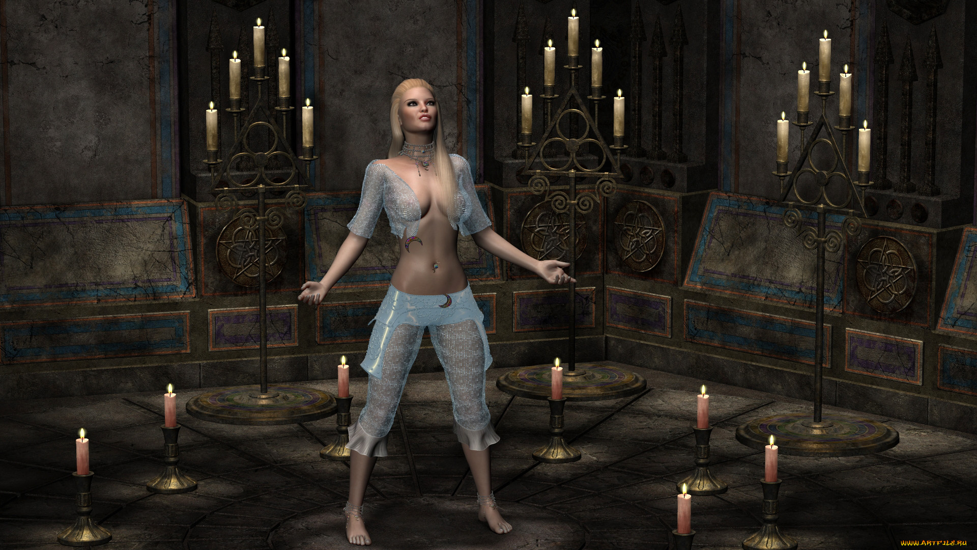 3д, графика, фантазия, , fantasy, фон, взгляд, девушка