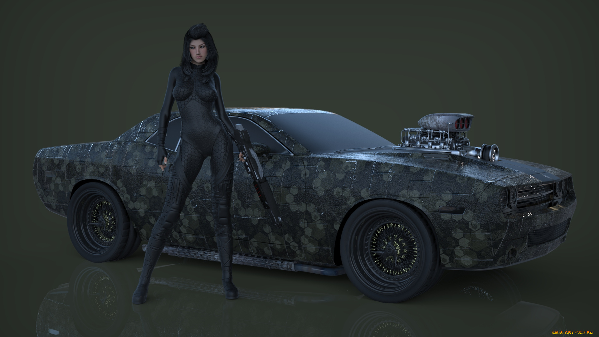 3д, графика, фантазия, , fantasy, фон, взгляд, девушка