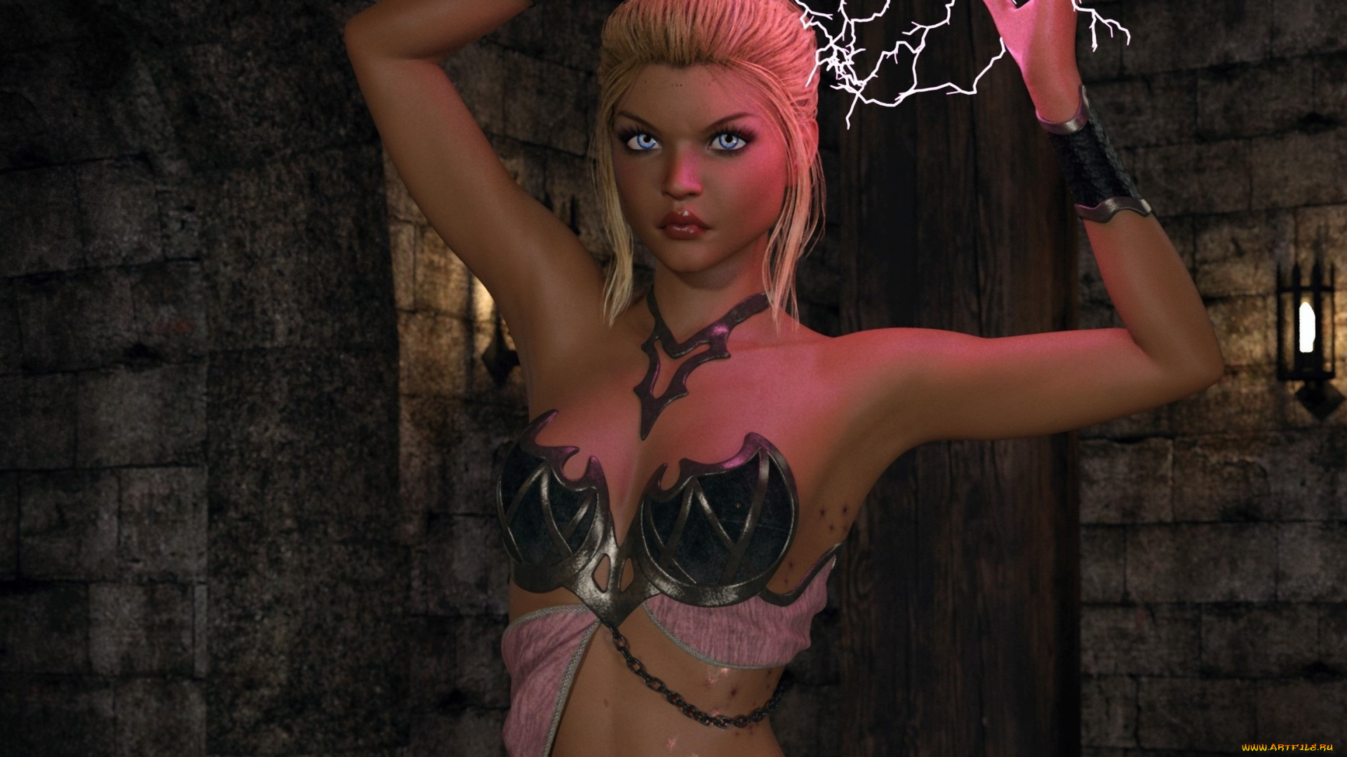 3д, графика, фантазия, , fantasy, фон, взгляд, девушка