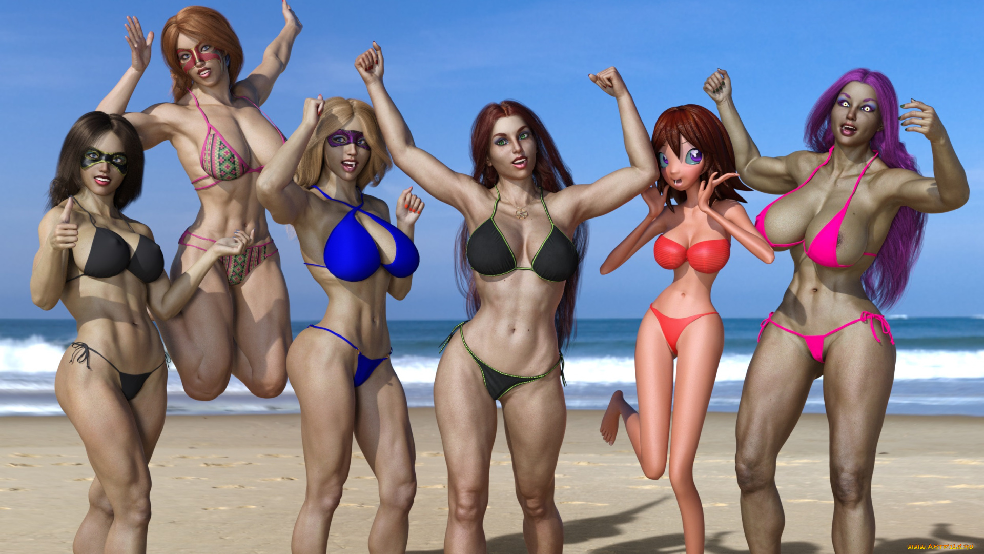 3д, графика, люди, , people, взгляд, девушки, фон