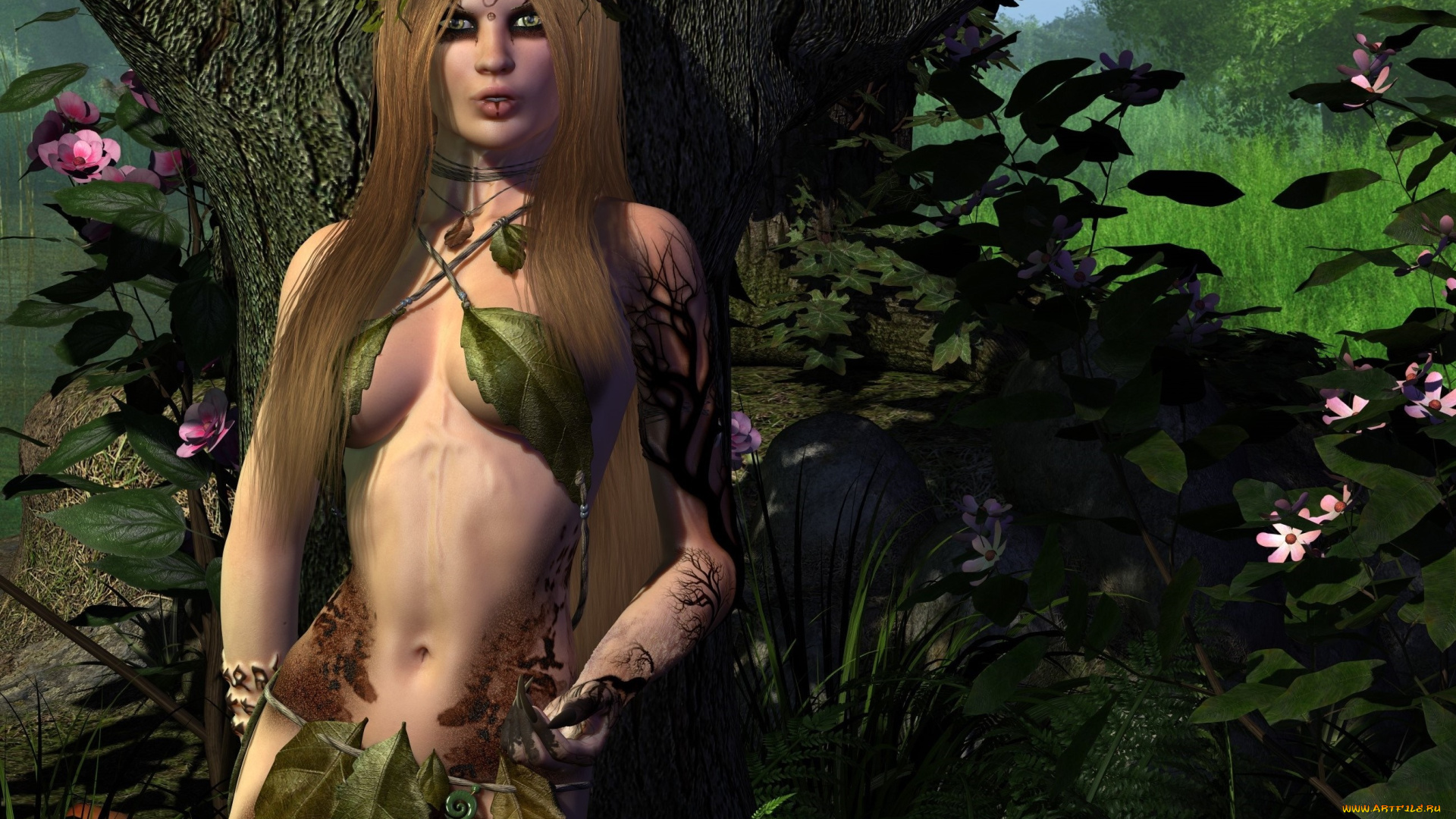 3д, графика, существа, , creatures, фон, взгляд, девушка