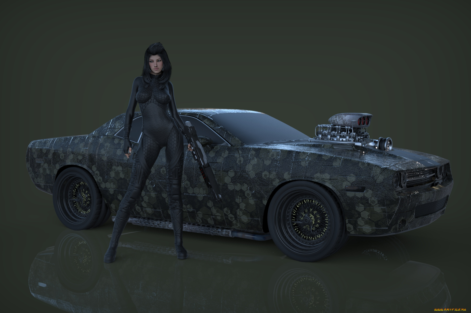 3д, графика, фантазия, , fantasy, фон, взгляд, девушка