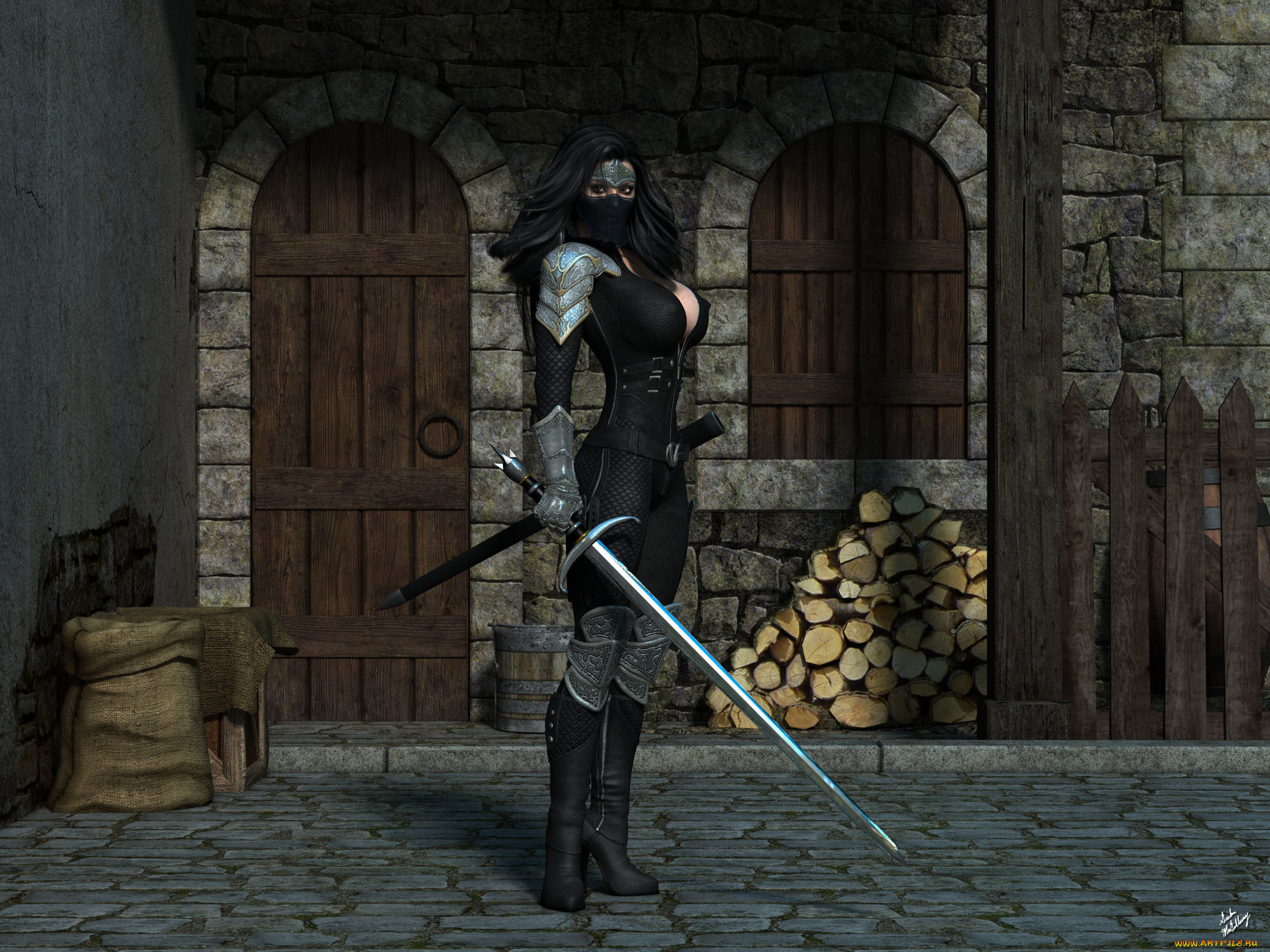 3д, графика, фантазия, , fantasy, фон, взгляд, девушка