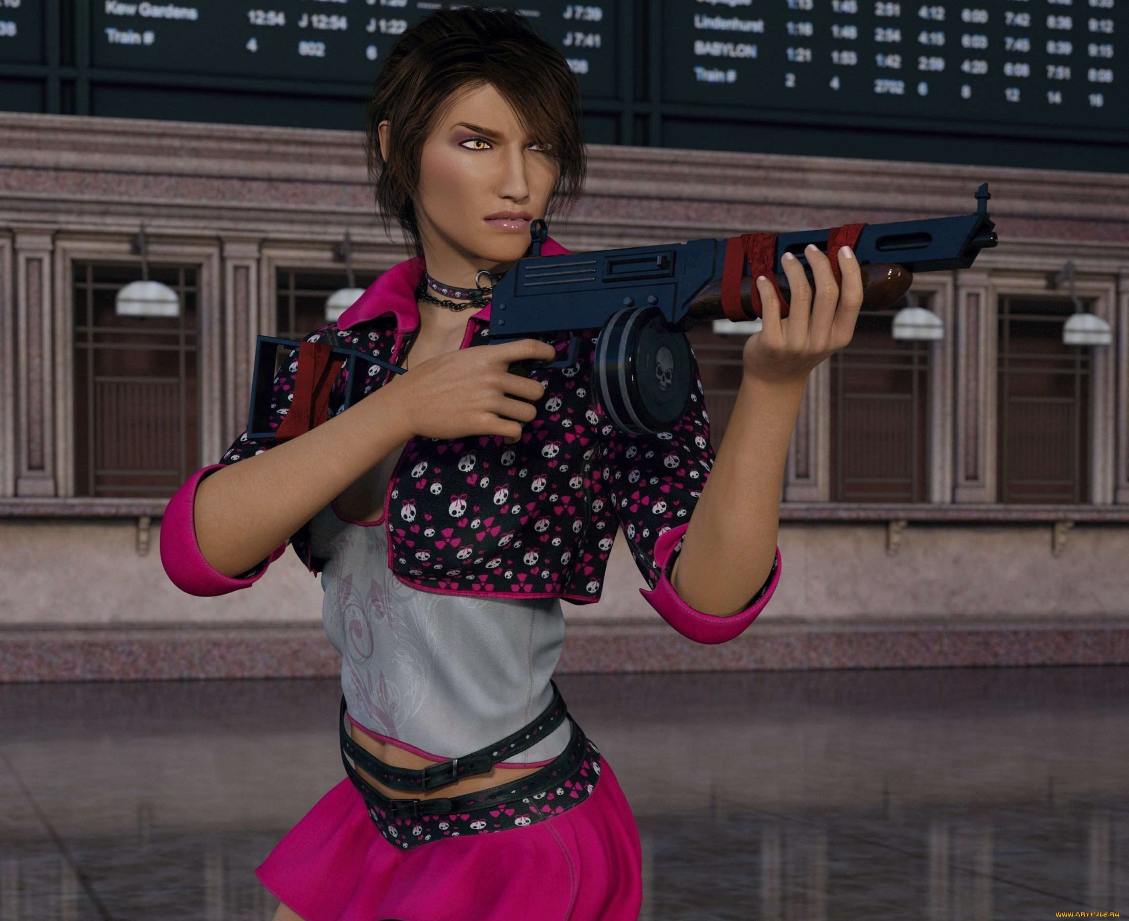 3д, графика, фантазия, , fantasy, фон, взгляд, девушка