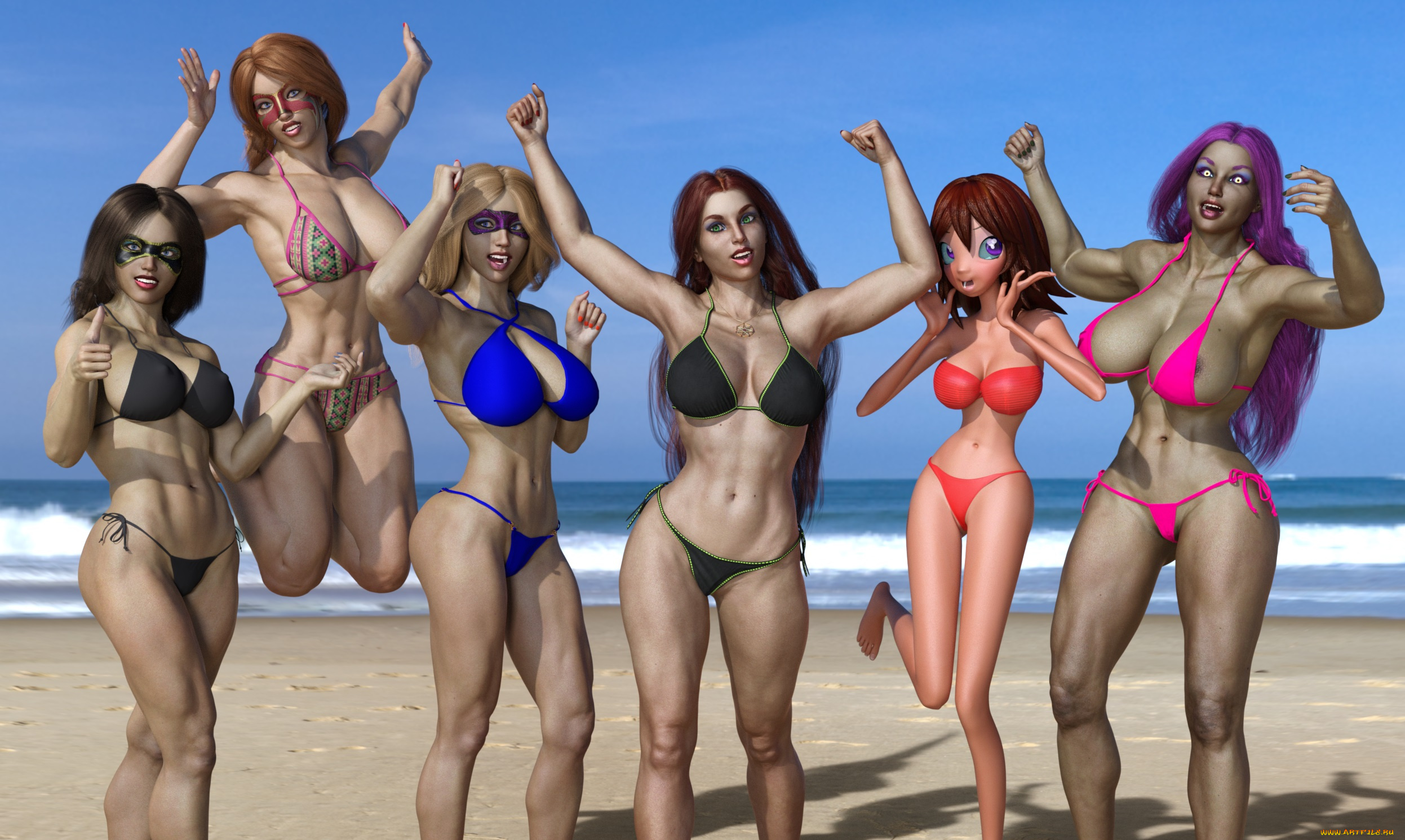 3д, графика, люди, , people, взгляд, девушки, фон