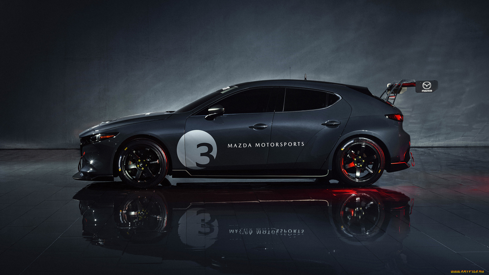 2020, mazda, 3, tcr, автомобили, mazda, 3, tcr, 2020, вид, сбоку, экстерьер, тюнинг, хэтчбек, гоночный, автомобиль, новые, авто, японские