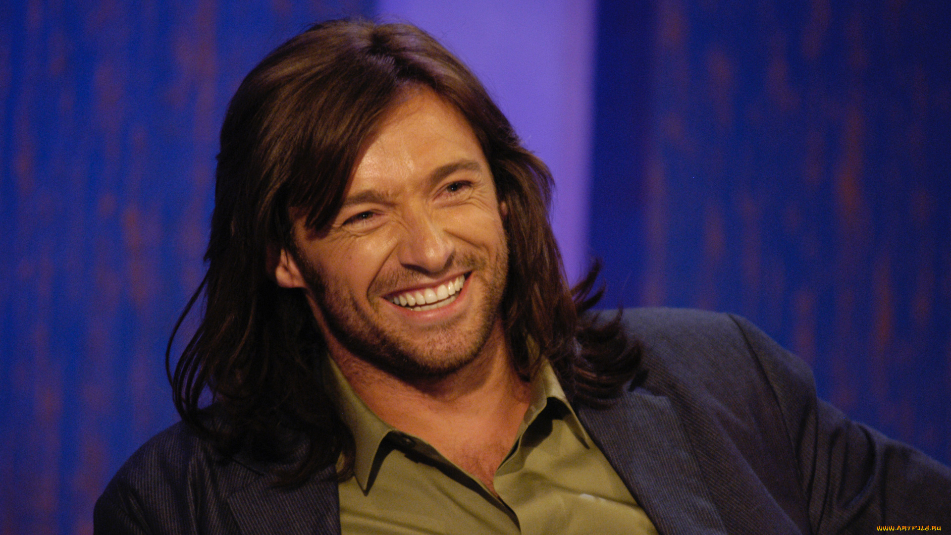 мужчины, hugh, jackman, актер, пиджак, улыбка