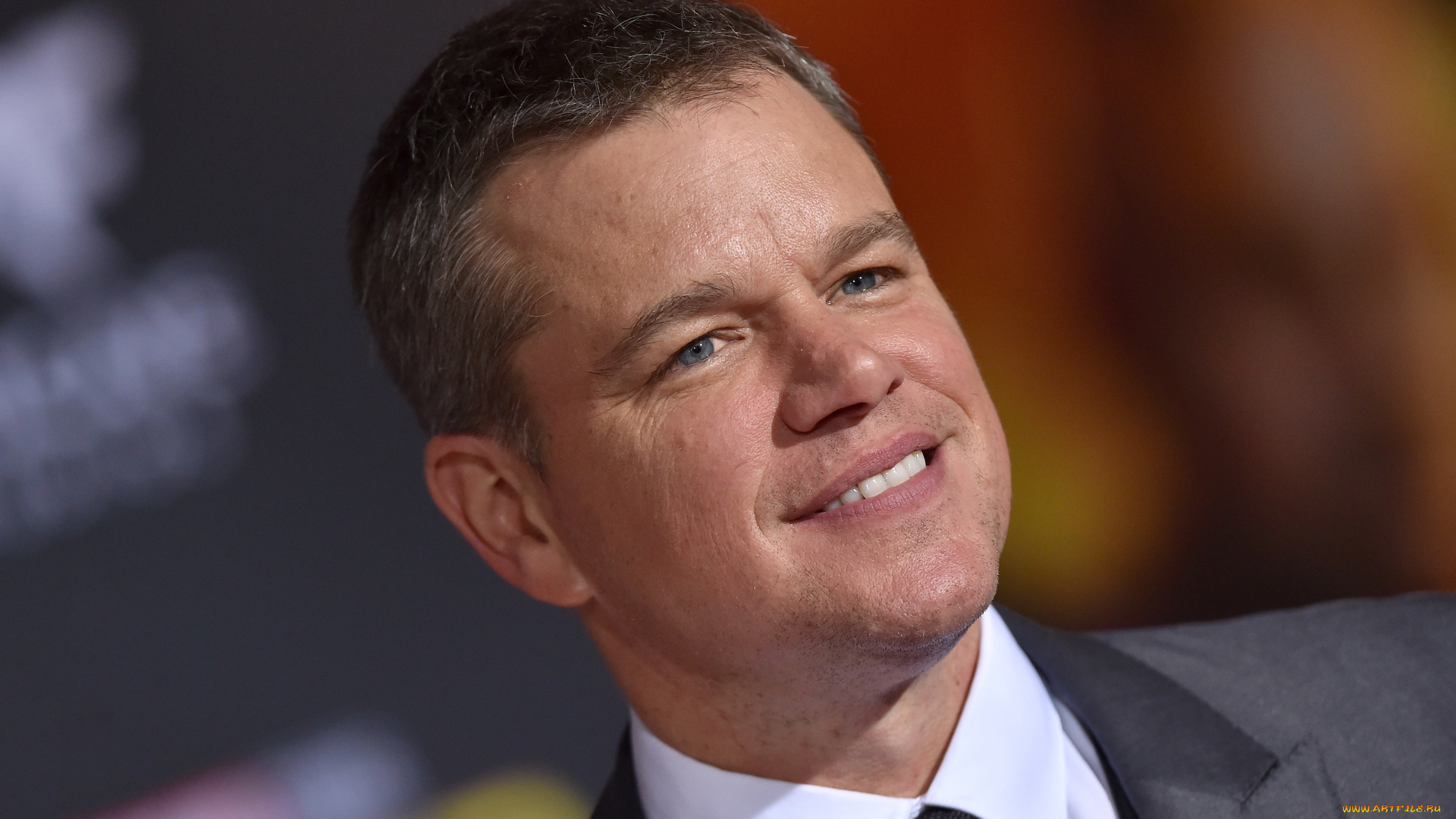 мужчины, matt, damon, пиджак, лицо, улыбка, актер