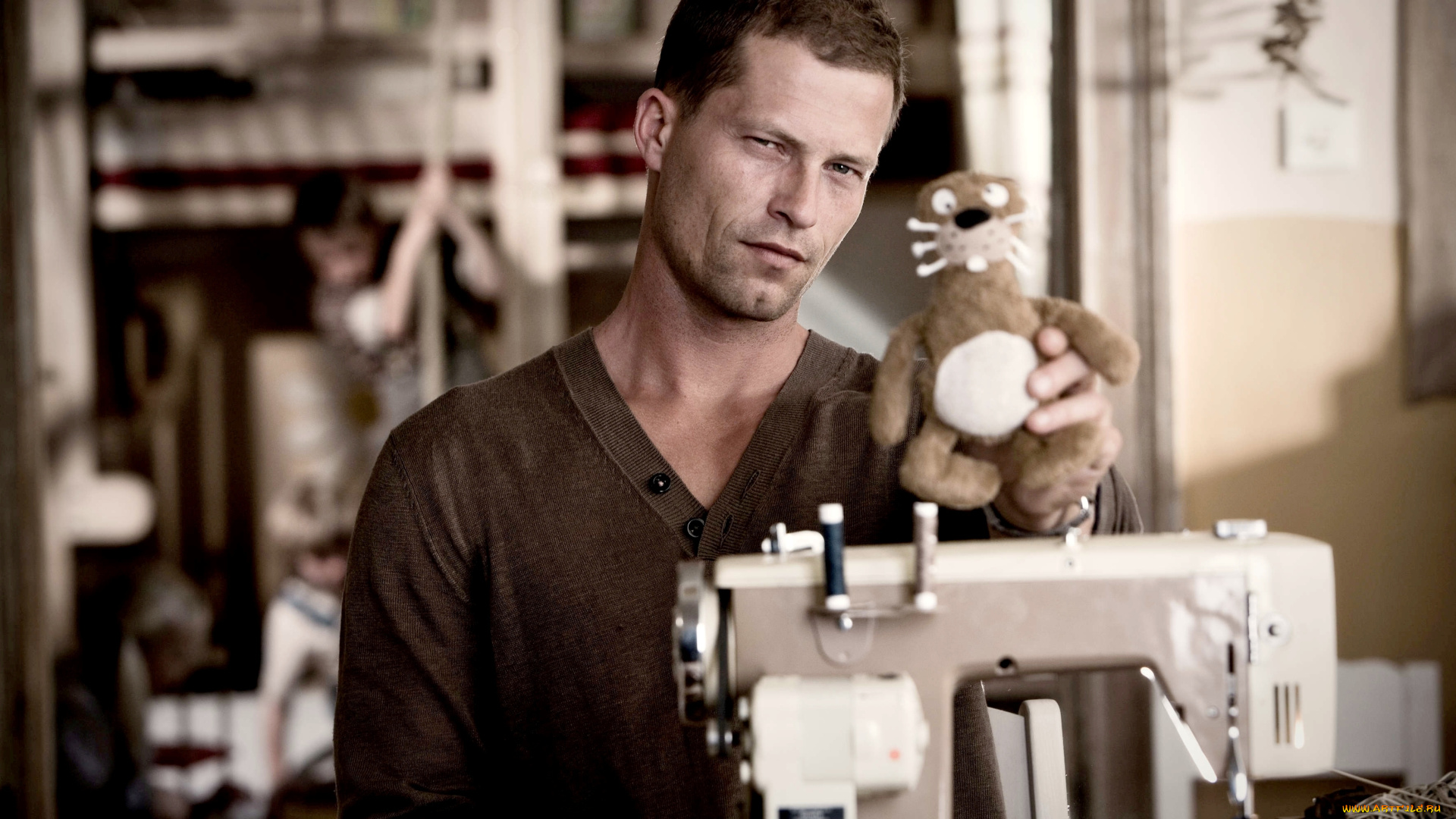 мужчины, til, schweiger, швейная, машинка, игрушка, актер