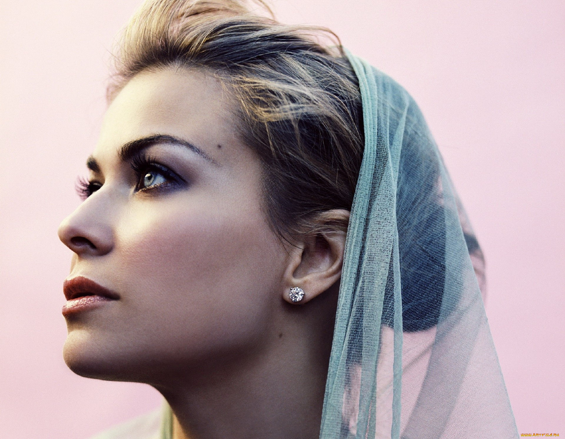 девушки, carmen, electra, блондинка, лицо, платок