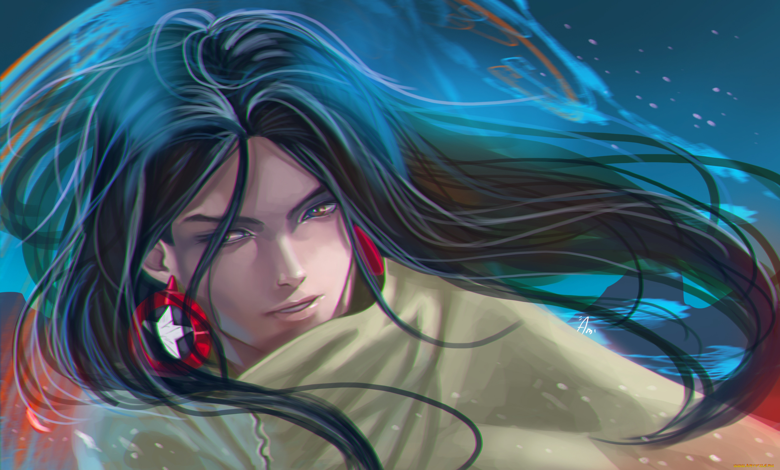 аниме, shaman, king, взгляд, фон