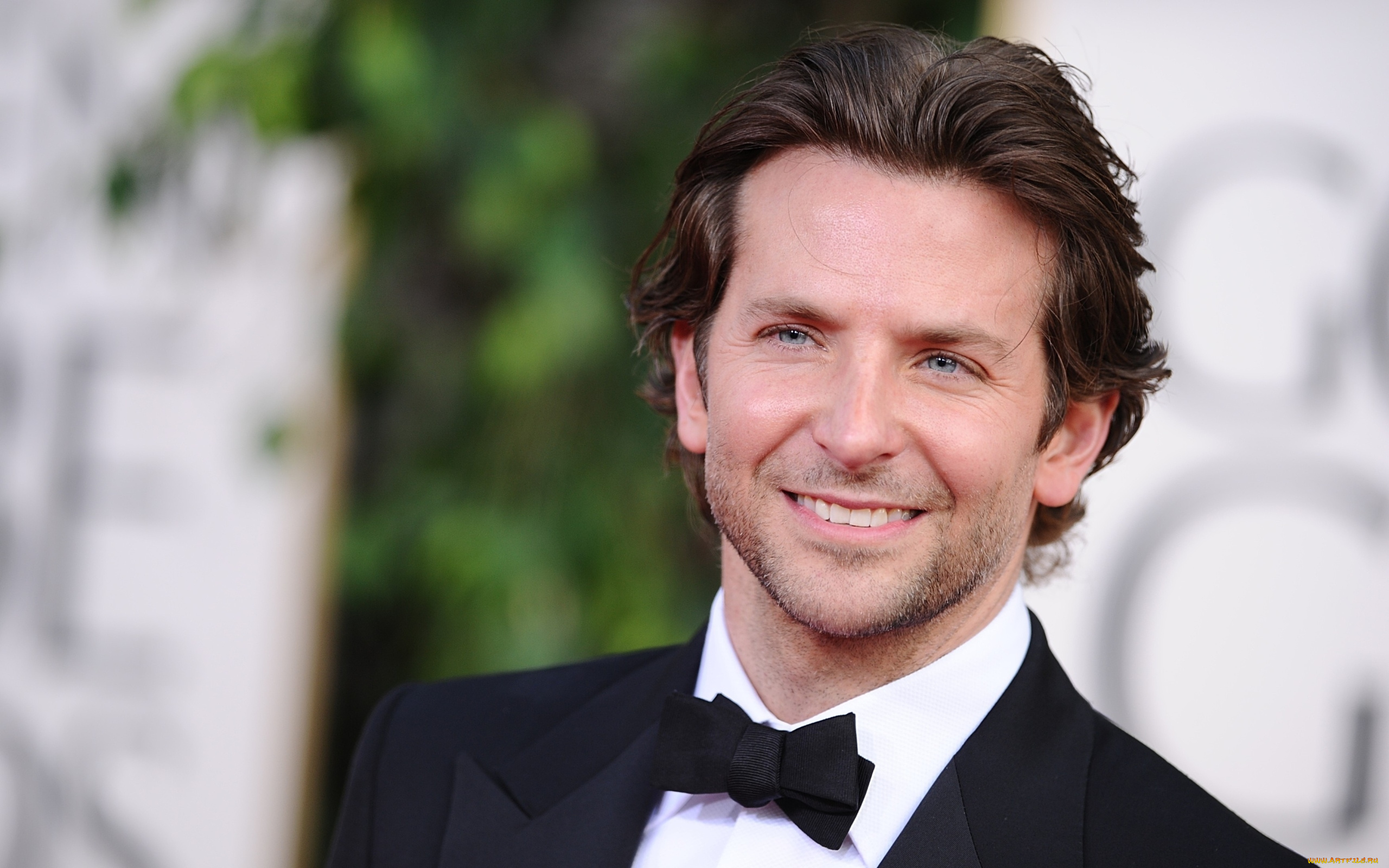мужчины, bradley, cooper, улыбка, костюм, бабочка, щетина, лицо, актер