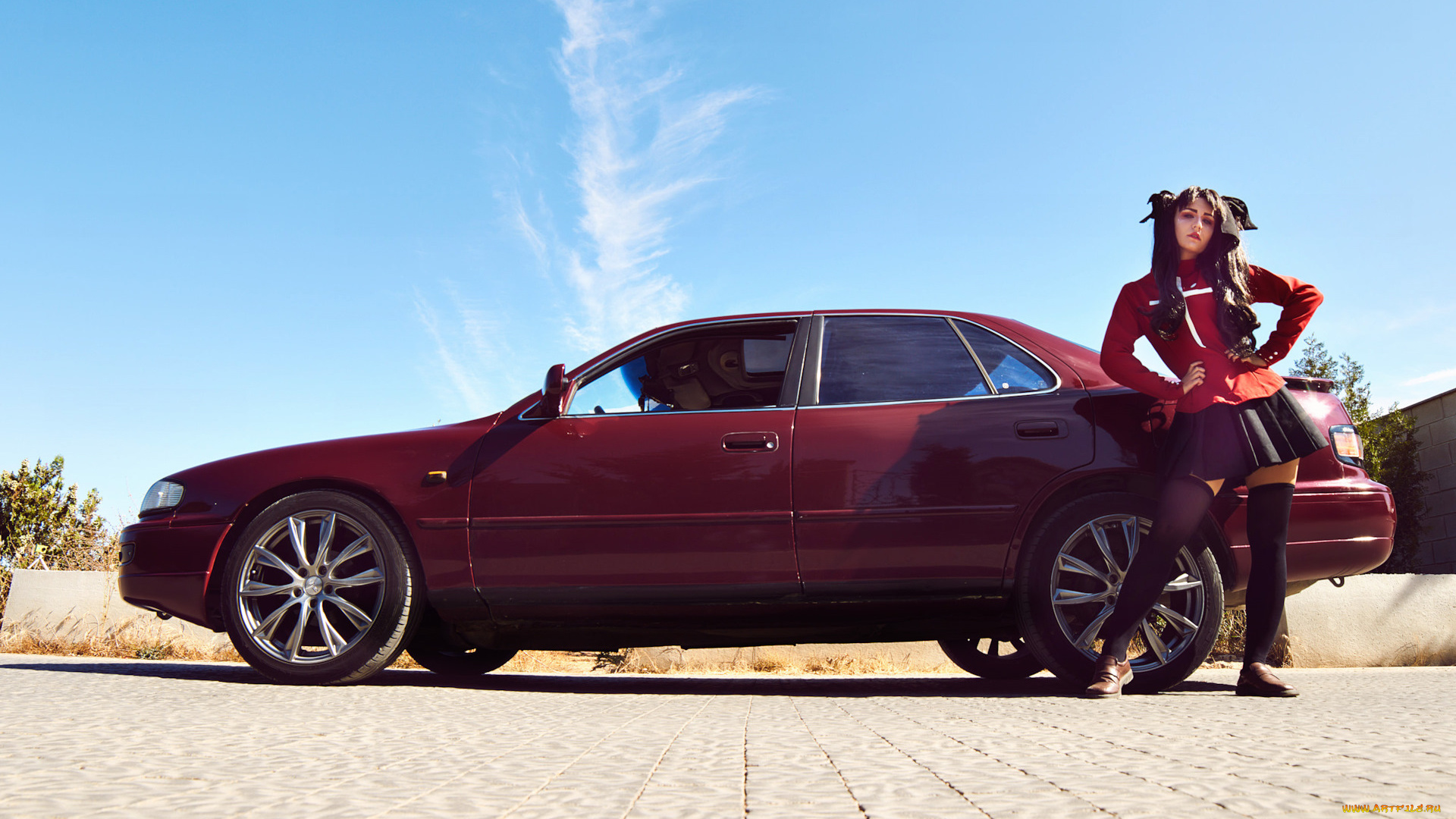 автомобили, -авто, с, девушками, toyota, camry