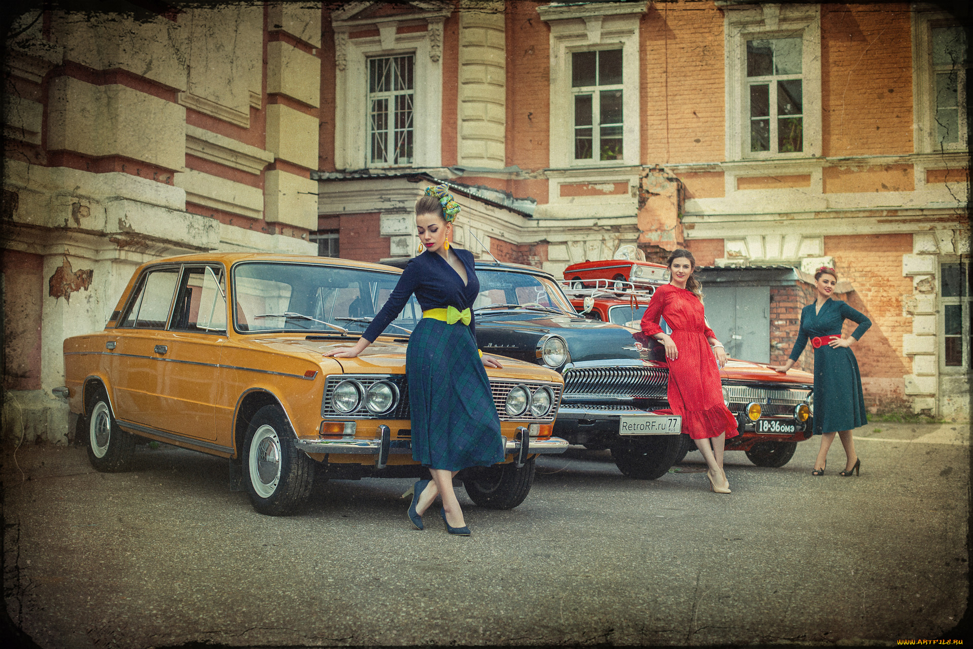 автомобили, -авто, с, девушками, ретро, девушки, стиляги, газ, 21, москвич, лада, ваз, 2103
