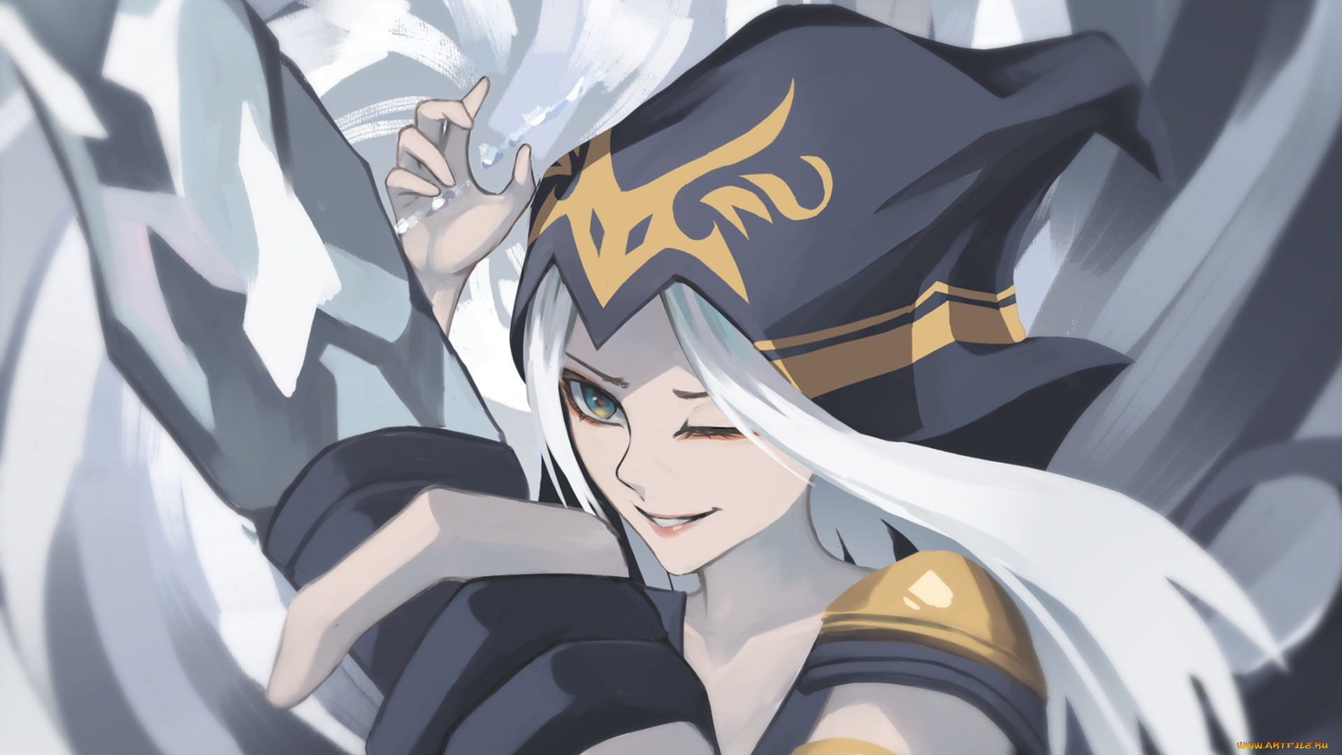 видео, игры, league, of, legends, лицо, капюшон, ashe