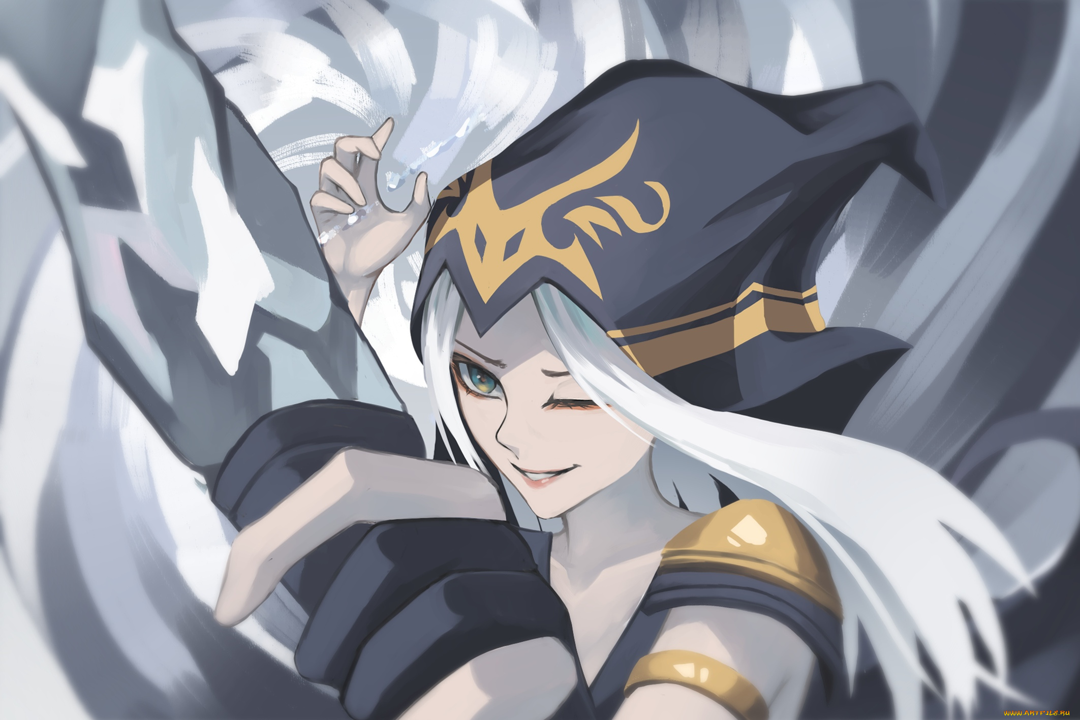 видео, игры, league, of, legends, лицо, капюшон, ashe