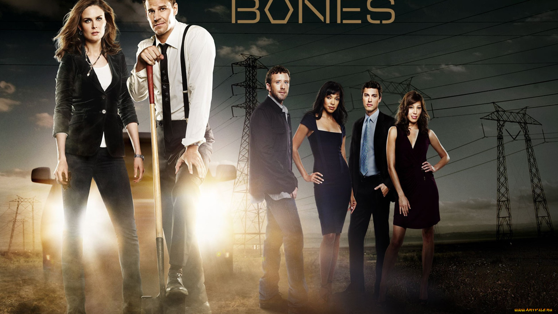 кино, фильмы, bones, полицейские, лопата, свет, провода