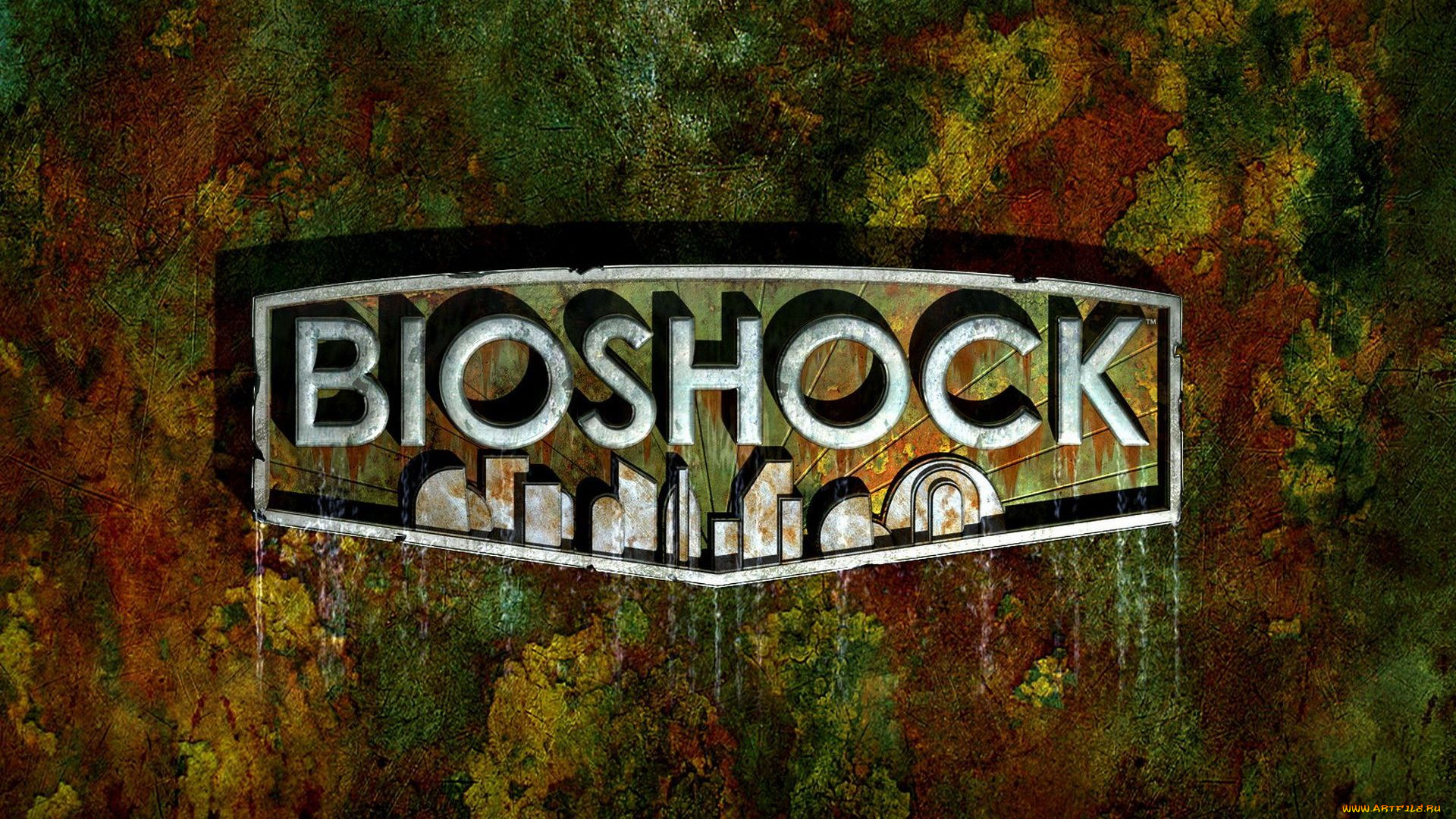 видео, игры, bioshock, надпись, стена, ржавчина