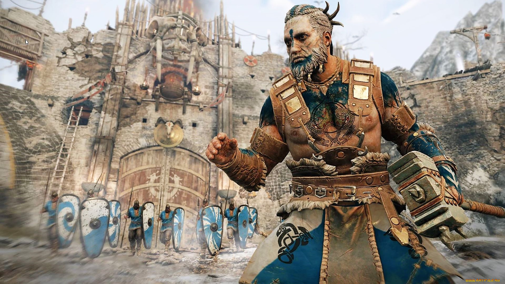 видео, игры, for, honor, , wrath, of, the, jormungandr, воин, молот, крепость