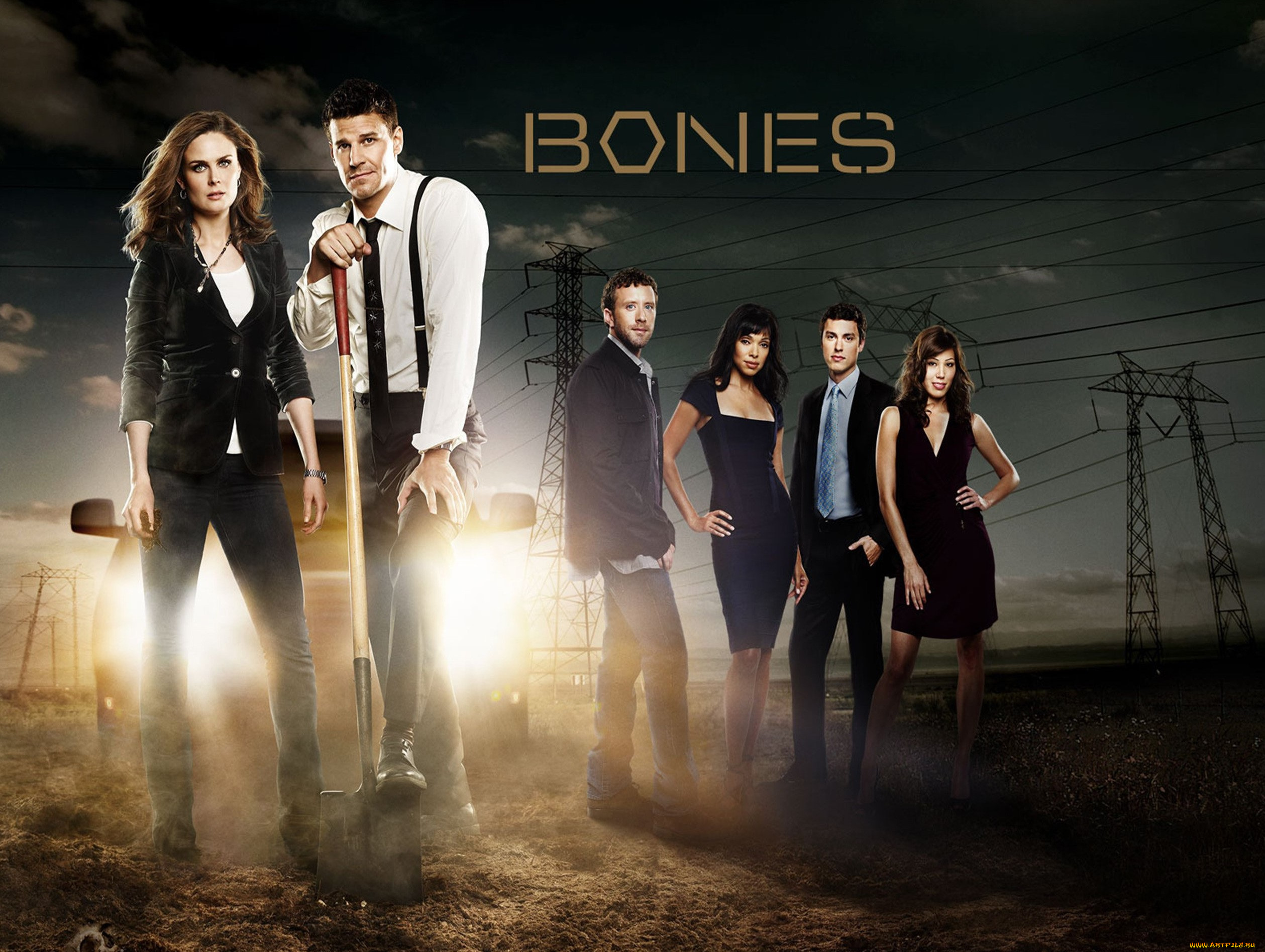 кино, фильмы, bones, полицейские, лопата, свет, провода