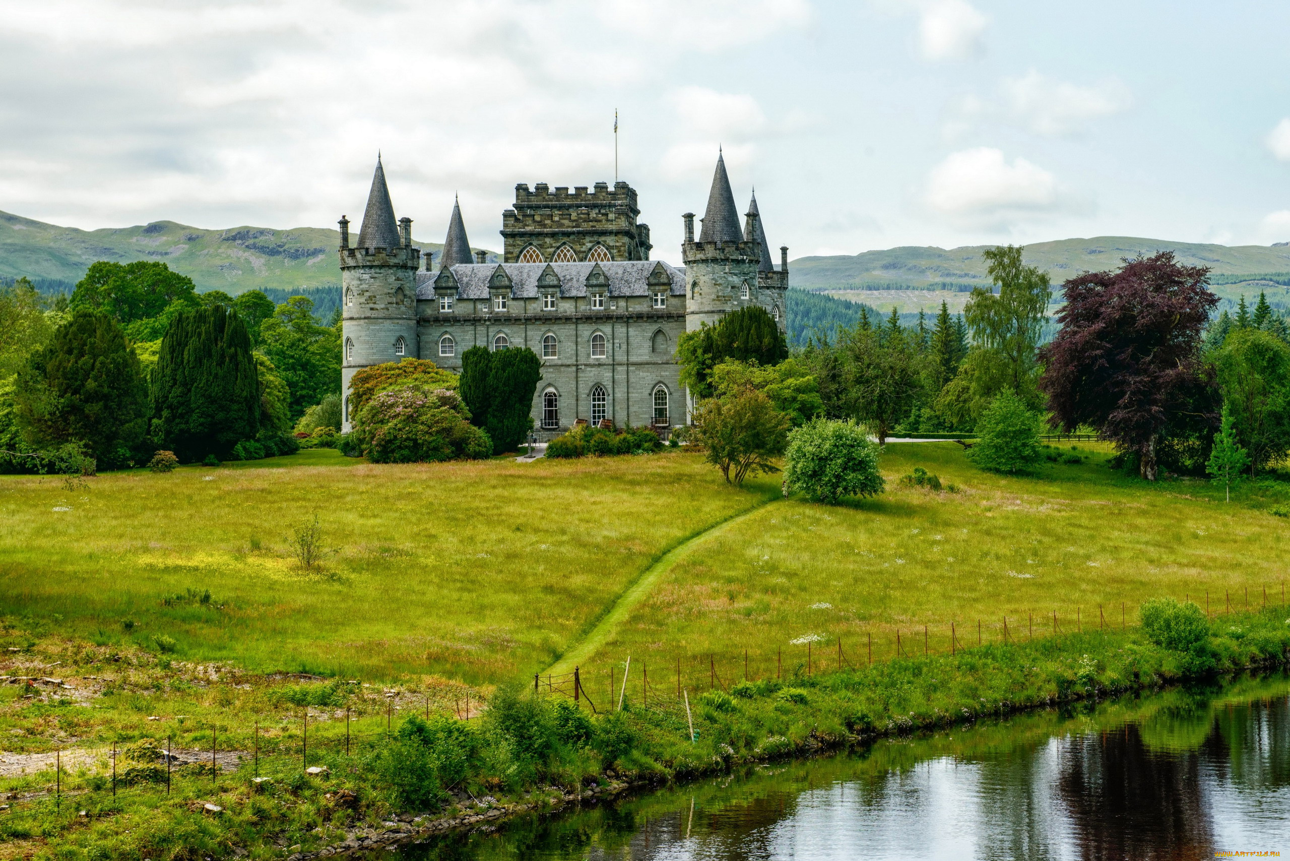 города, замок, инверари, , шотландия, , англия, inveraray, castle, scotland