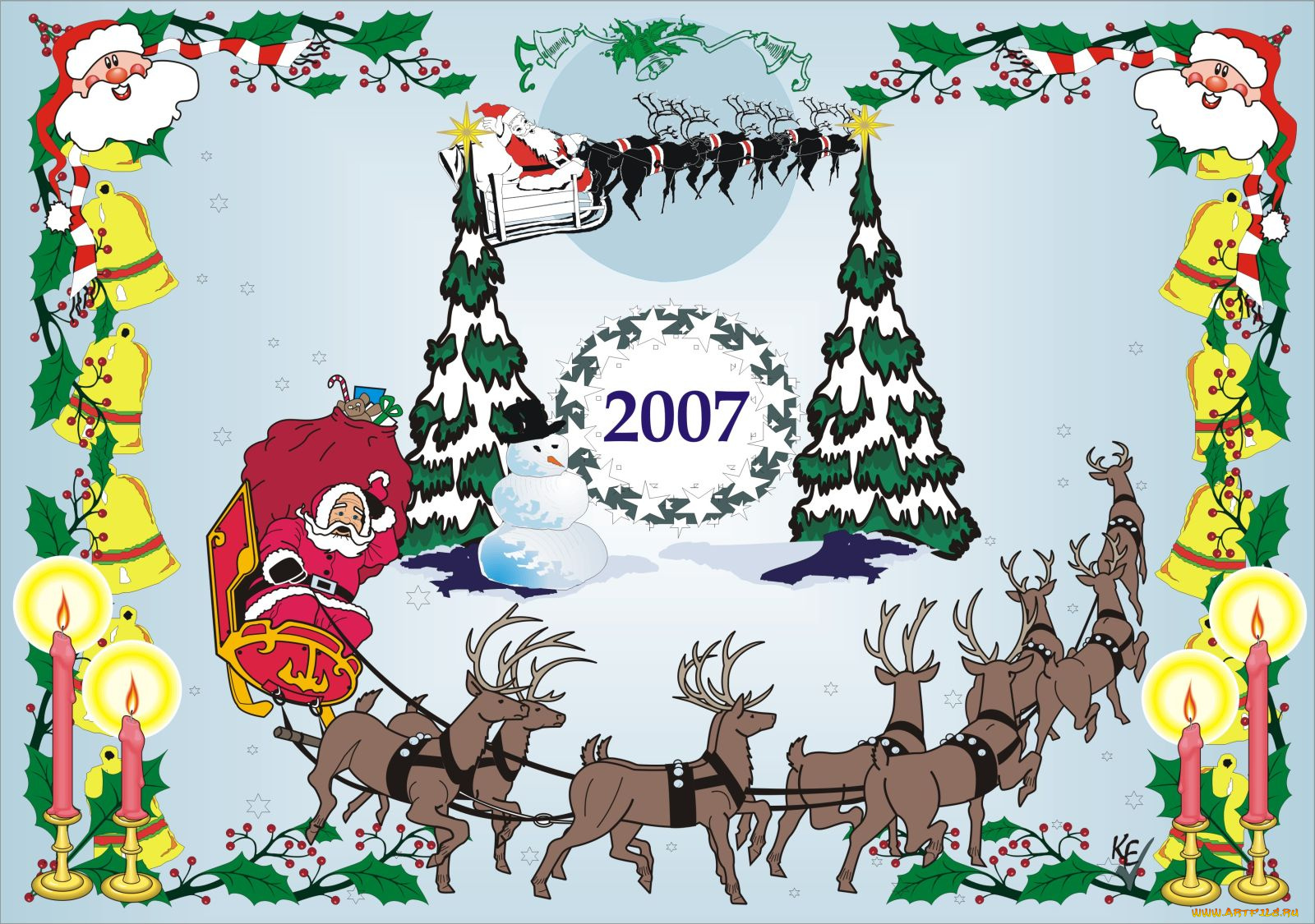 праздничные, векторная, графика, новый, год