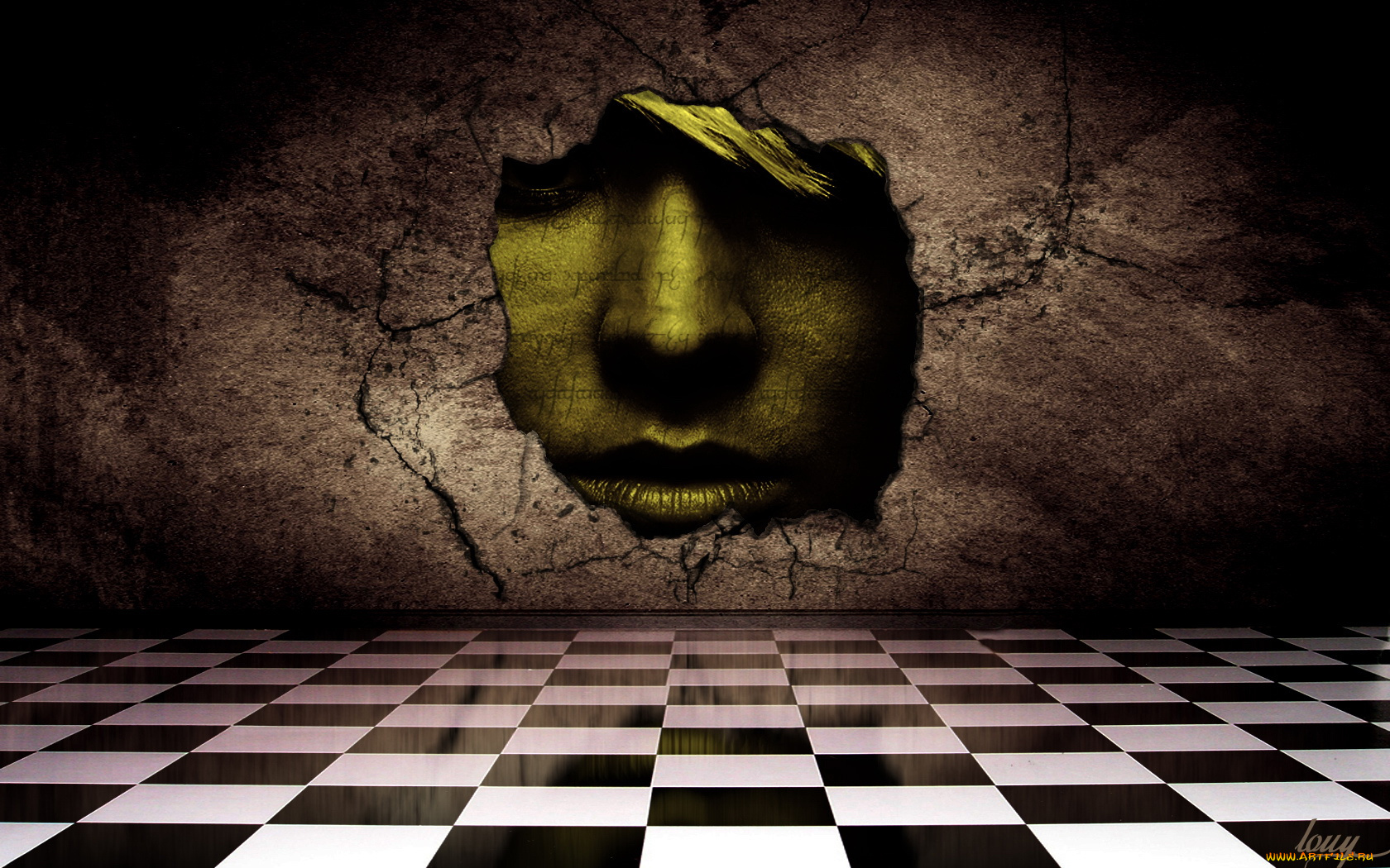 3д, графика, creatures, существа, клетка, стена