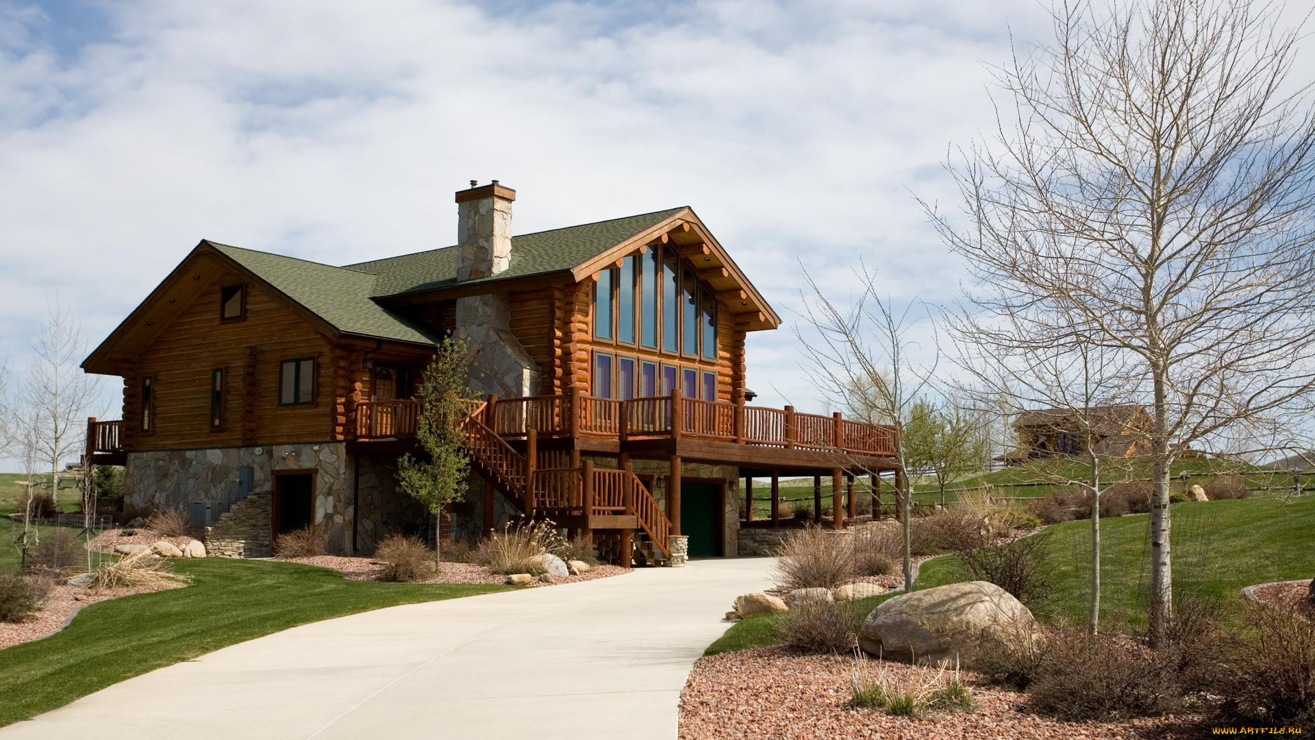 города, здания, дома, дом, интерьер, природа, уют, деревья, участок