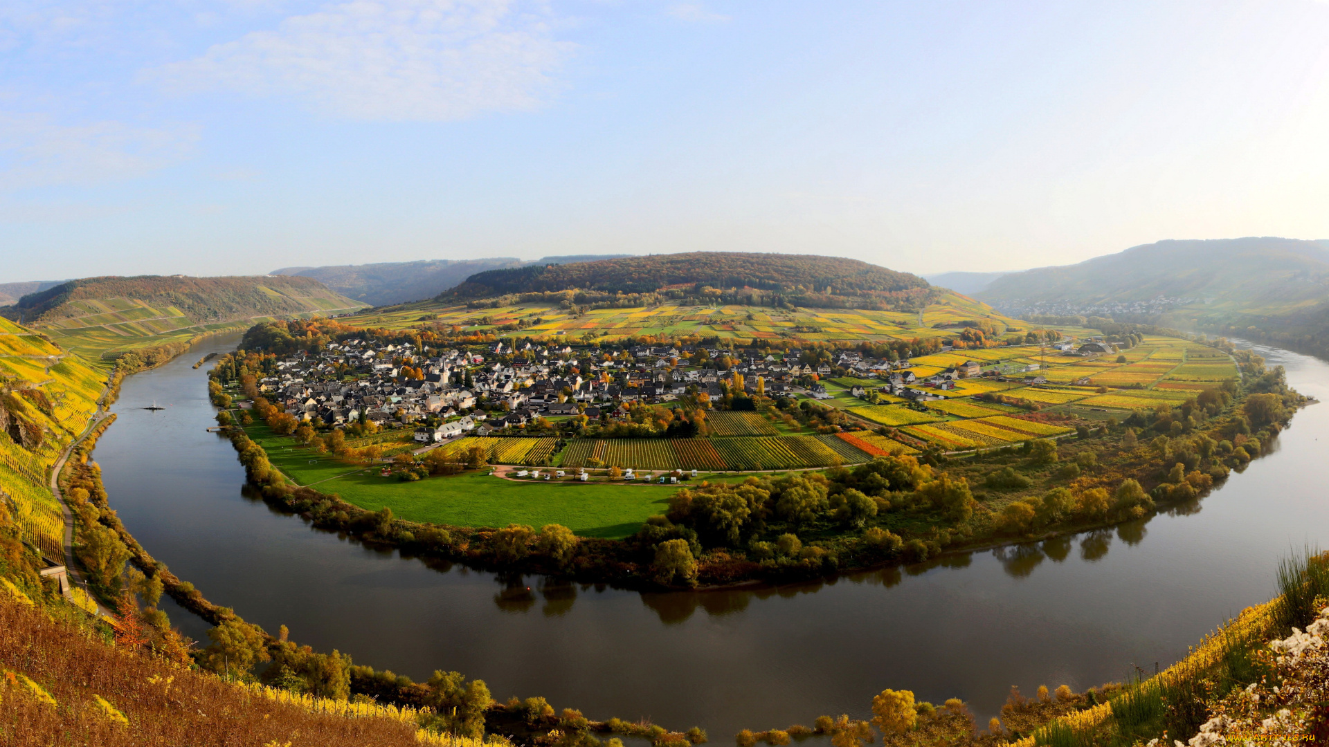германия, пюндерих, города, пейзажи, панорама
