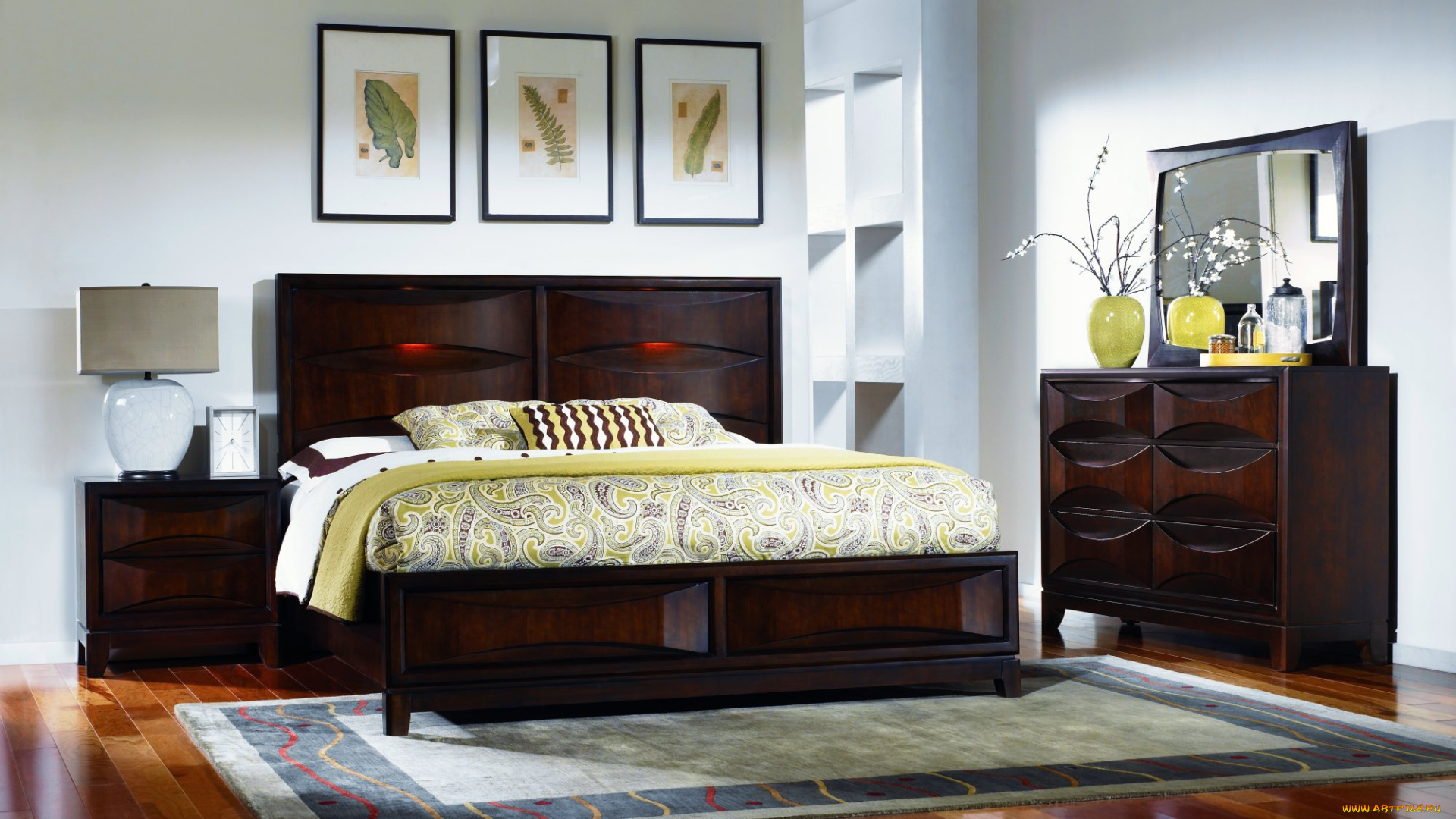 интерьер, спальня, кровать, подушки